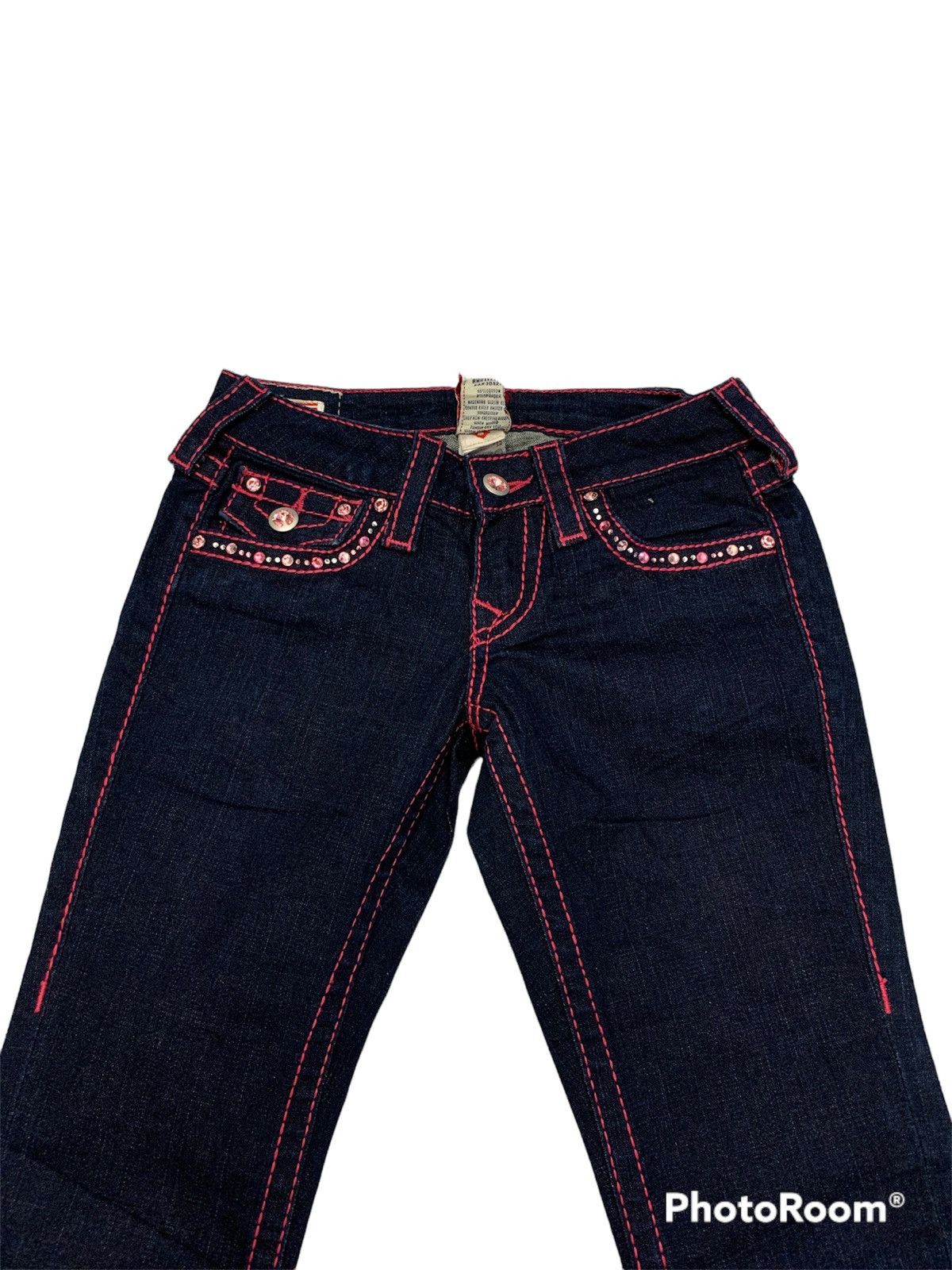 True Religion True religion denim jeans crystal swarovski button super low Size US 26 / EU 42 - 3 Thumbnail