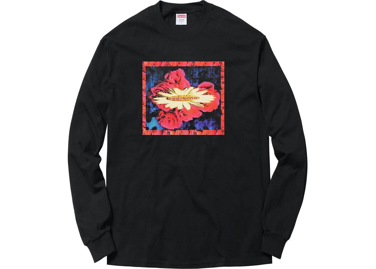 FW17 Supreme Bloom L/S Tee Black Size L - Main Image