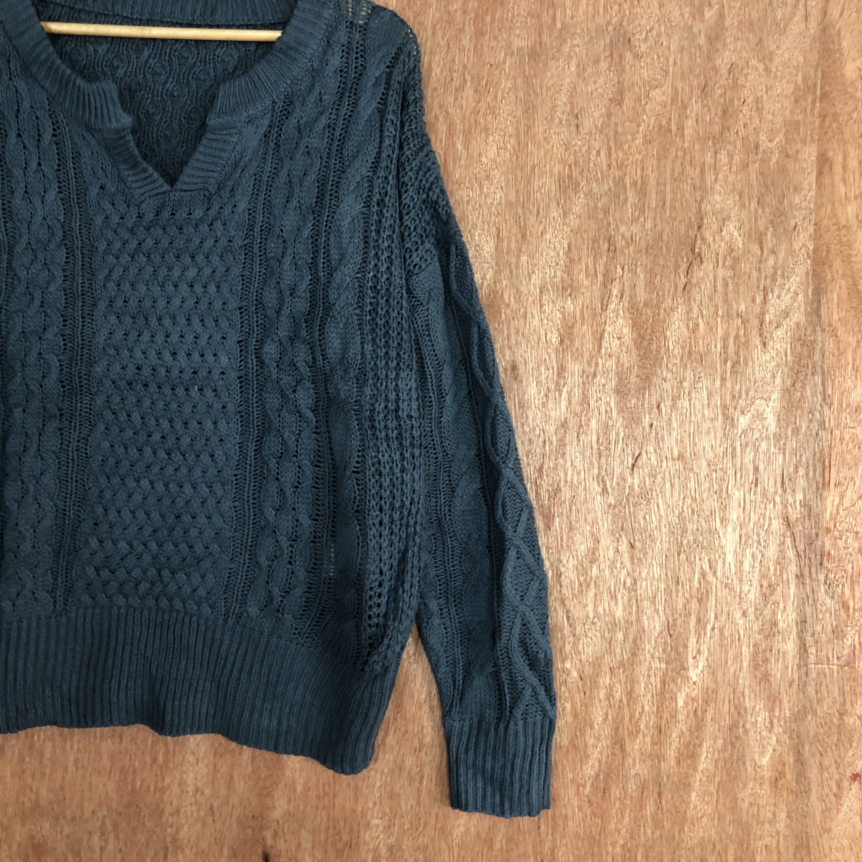 Homespun Knitwear × Japanese Brand DLL Japan Grey vintage cable Knitwear #c500 Size US L / EU 52-54 / 3 - 5 Thumbnail