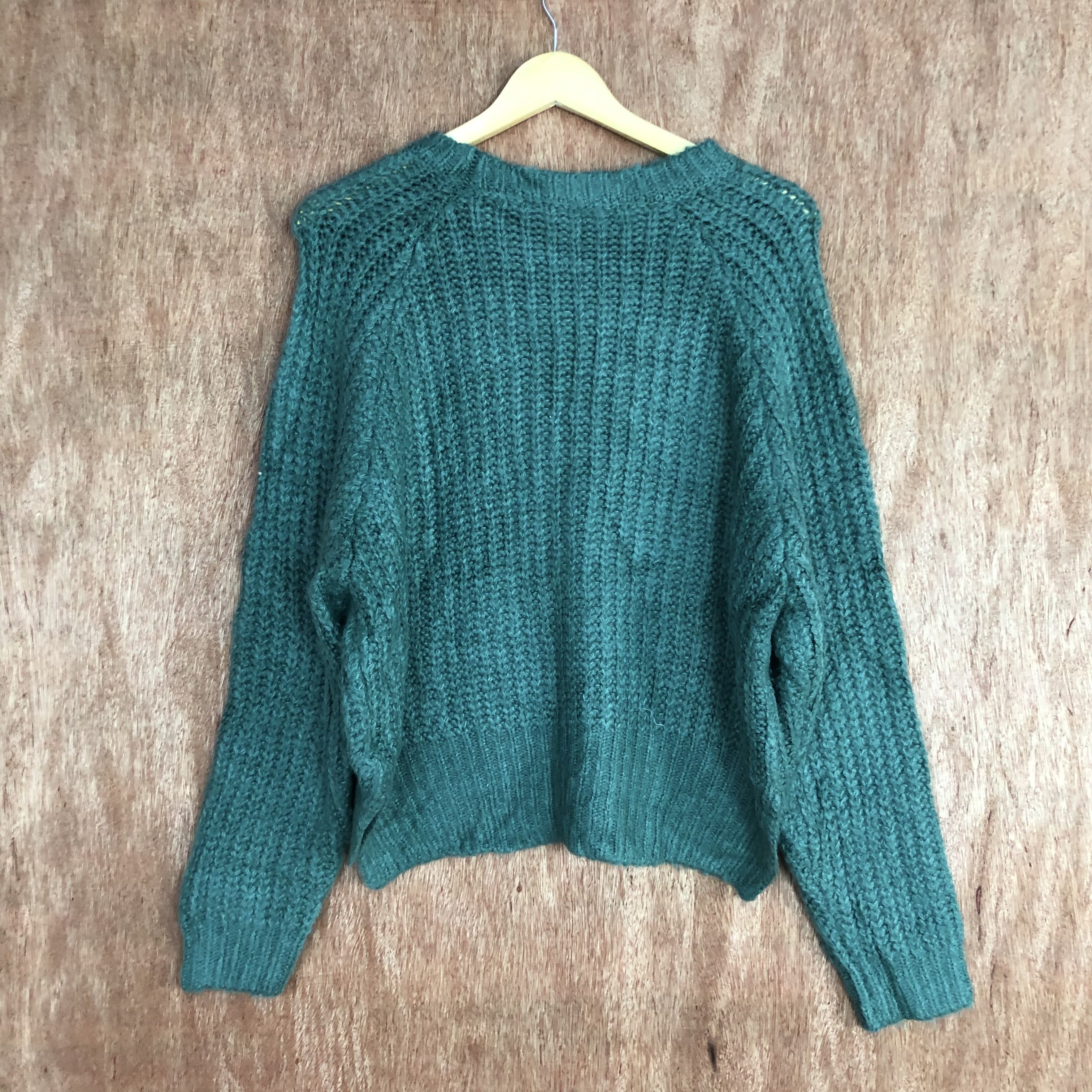 Homespun Knitwear DLL GRL Green Shag Shaggy mohair Knitwear #c450 Size US M / EU 48-50 / 2 - 8 Thumbnail