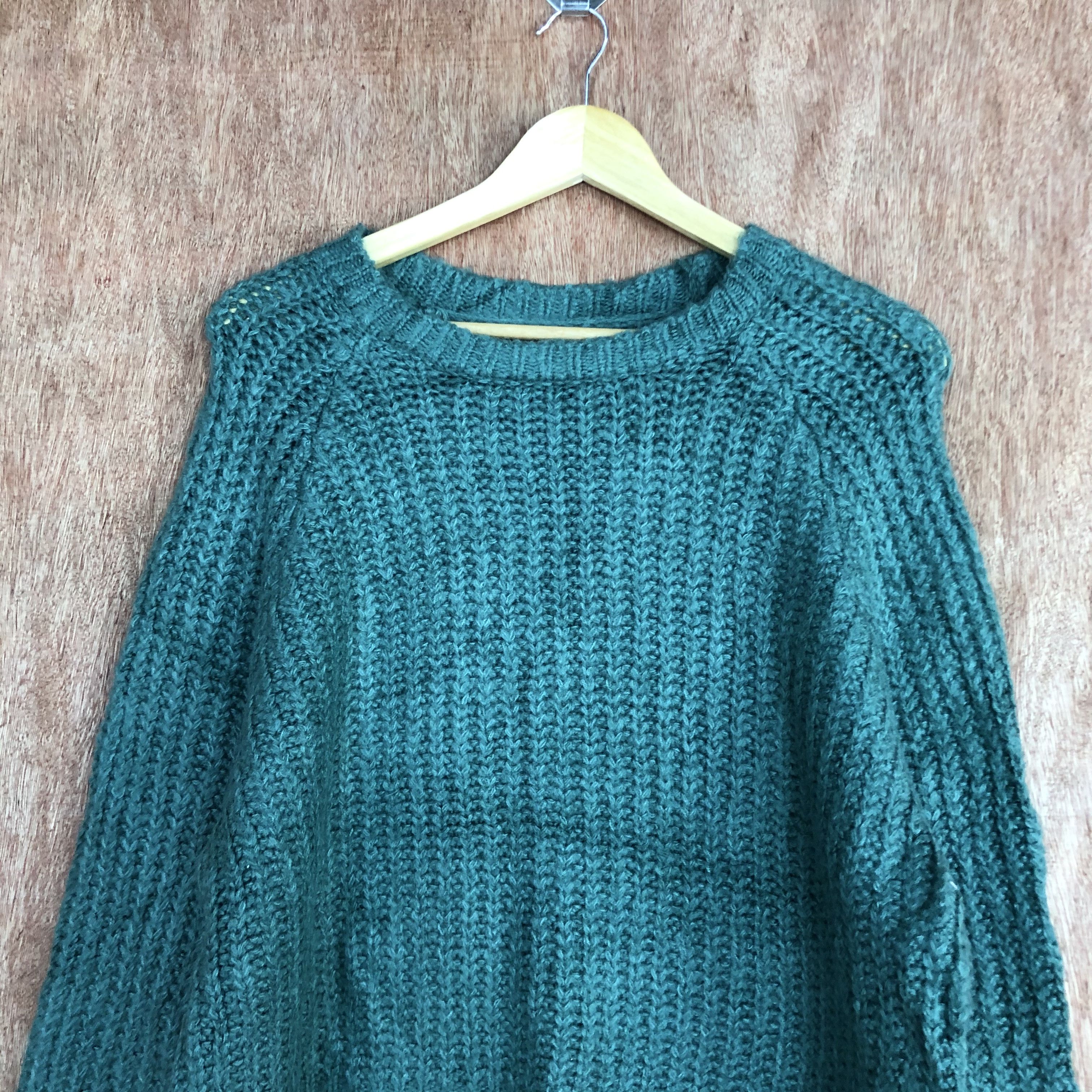 Homespun Knitwear DLL GRL Green Shag Shaggy mohair Knitwear #c450 Size US M / EU 48-50 / 2 - 2 Thumbnail