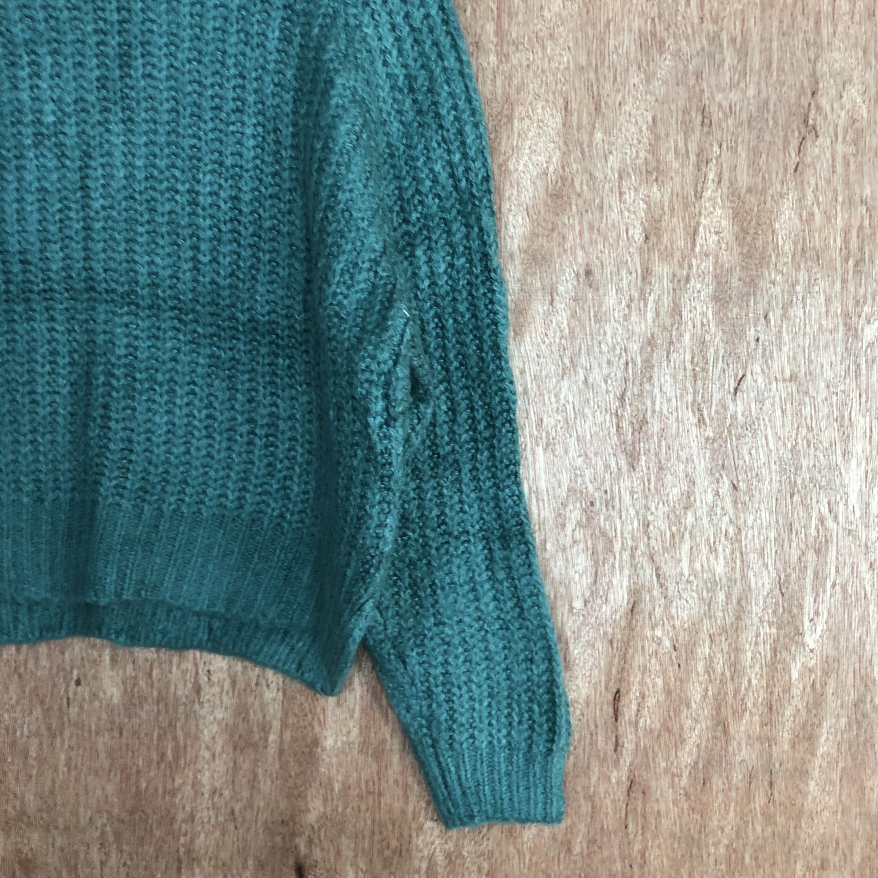 Homespun Knitwear DLL GRL Green Shag Shaggy mohair Knitwear #c450 Size US M / EU 48-50 / 2 - 4 Thumbnail