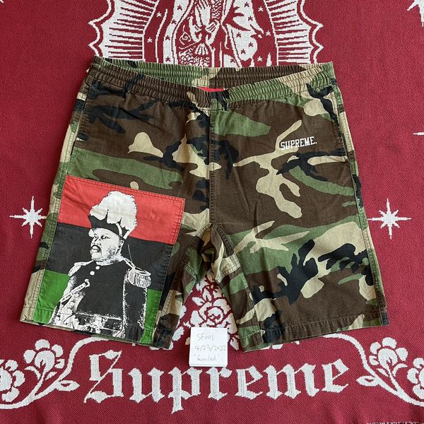 Supreme Used SS14 Supreme Marcus Garvey Short Woodland Camo Size L