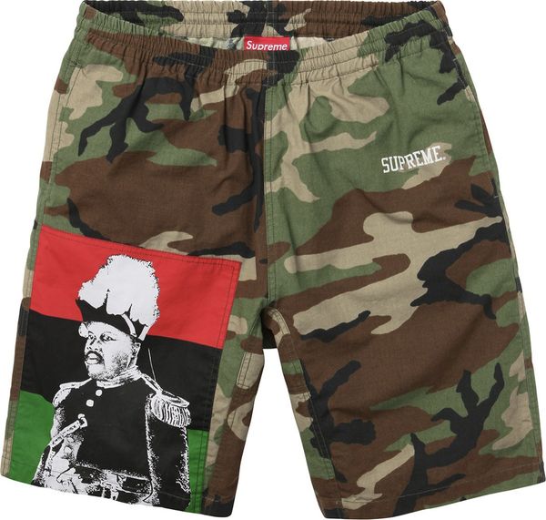 Supreme Used SS14 Supreme Marcus Garvey Short Woodland Camo Size L