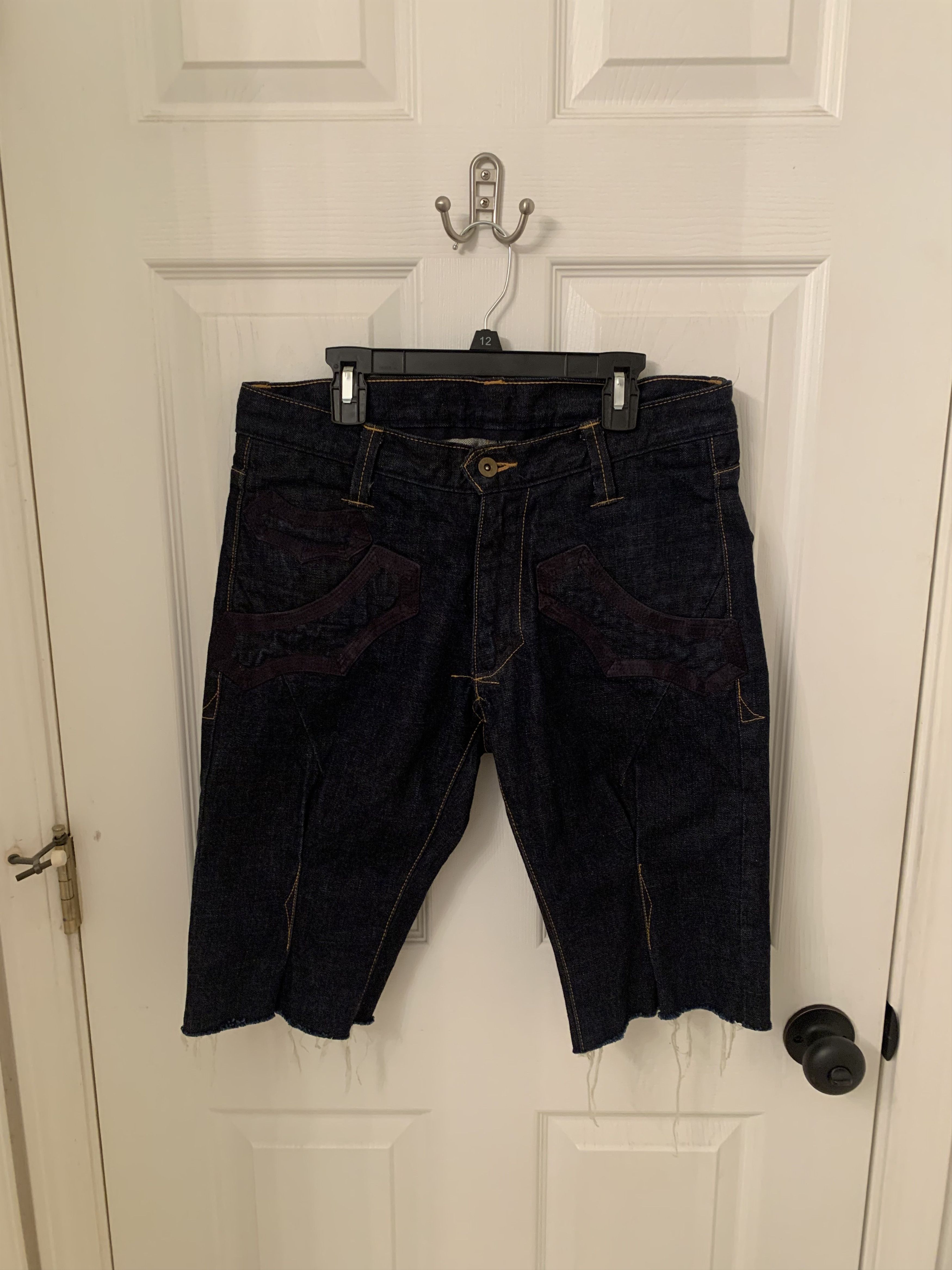 image of Number N Ine Number (N)Ine Cut Off Shorts in Blue, Men's (Size 30)