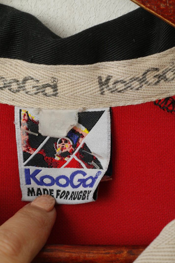 Vintage KooGa Men 42 L Polo Shirt Red Cotton Rugby Vintage 5802 Size US L / EU 52-54 / 3 - 3 Thumbnail