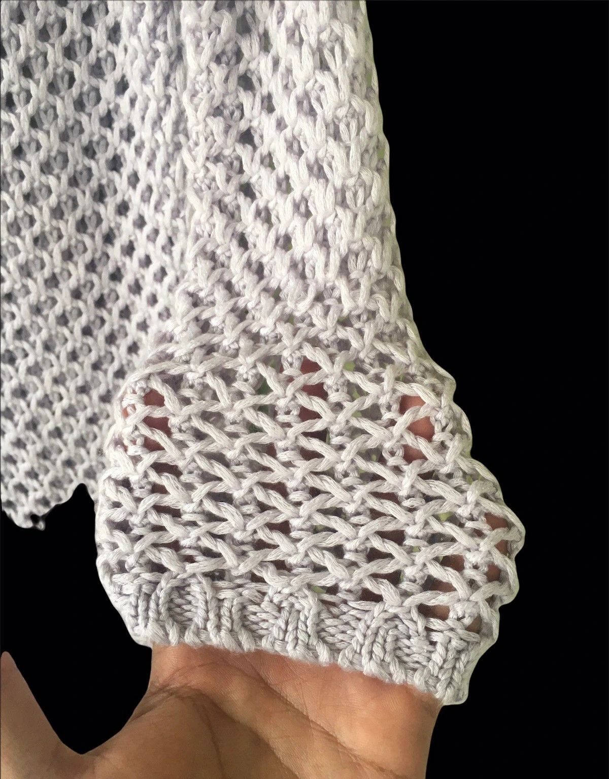 Aran Isles Knitwear × Japanese Brand 📌Mesh Net Sexy Sweater INGNI Pullover Knitting Pattern Size US M / EU 48-50 / 2 - 4 Thumbnail
