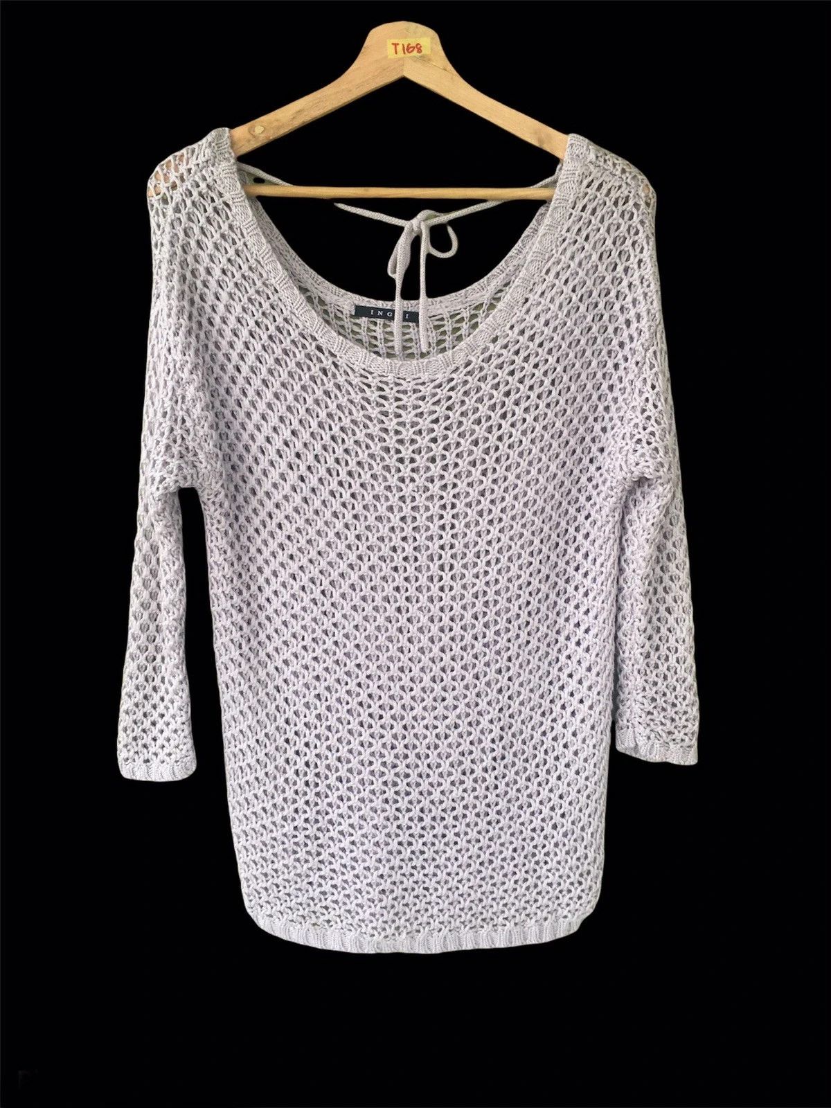 Aran Isles Knitwear × Japanese Brand 📌Mesh Net Sexy Sweater INGNI Pullover Knitting Pattern Size US M / EU 48-50 / 2 - 1 Thumbnail