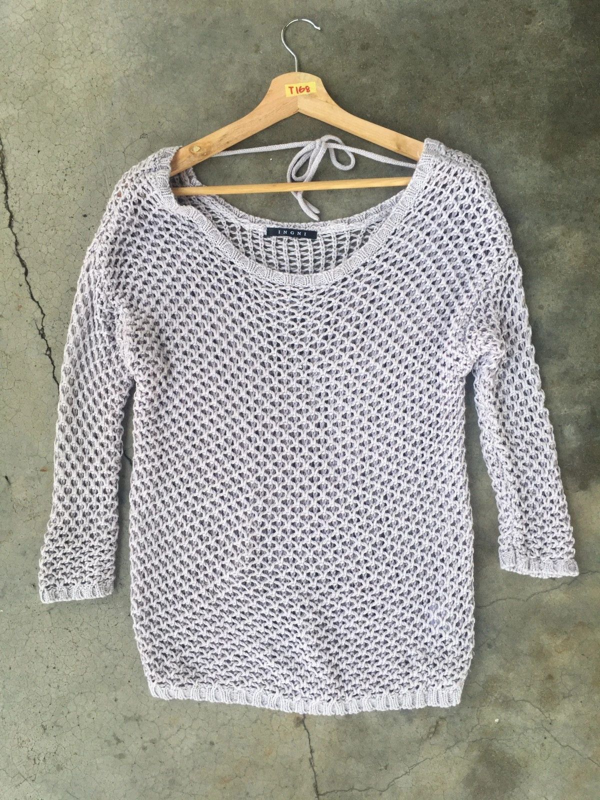 Aran Isles Knitwear × Japanese Brand 📌Mesh Net Sexy Sweater INGNI Pullover Knitting Pattern Size US M / EU 48-50 / 2 - 2 Thumbnail