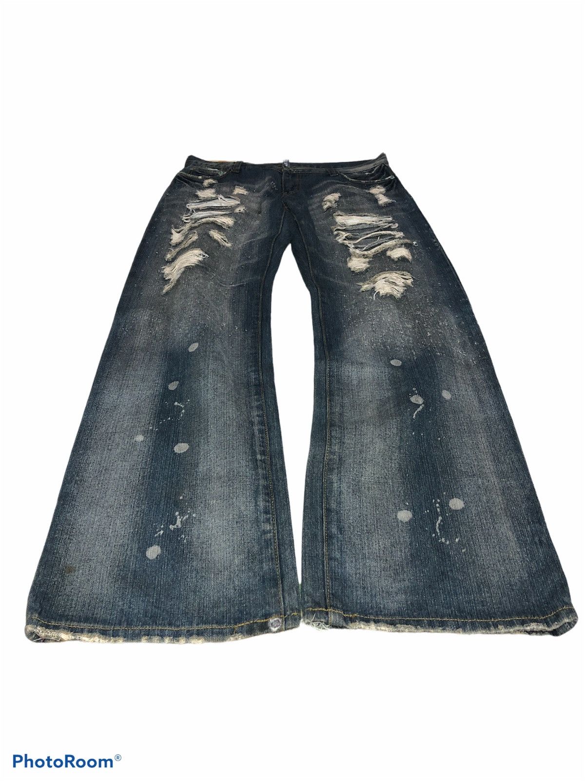 Japanese Brand RIPPED DISTRESSED DENIM BY VIBGYOR Size US 34 / EU 50 - 2 Thumbnail