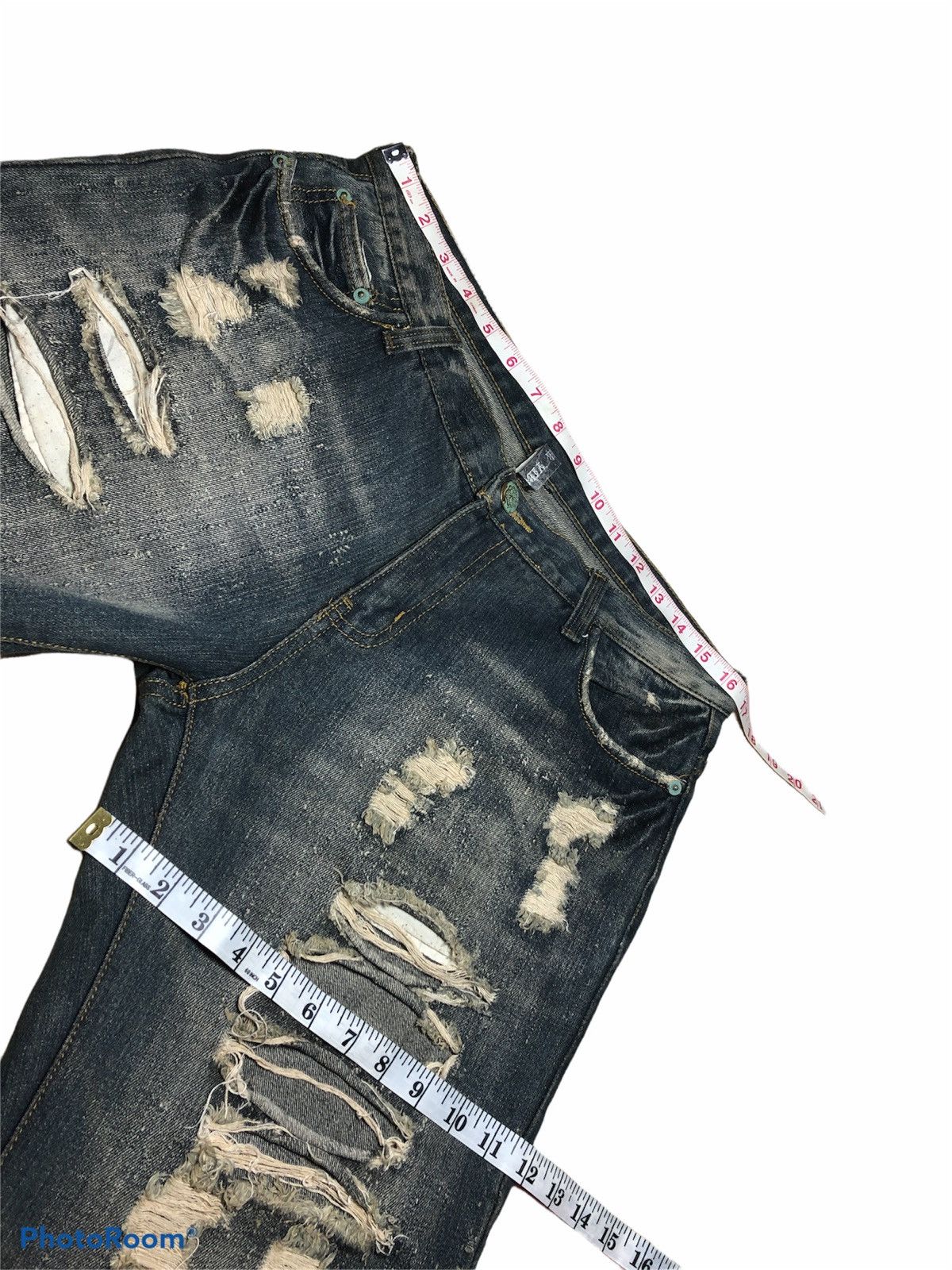 Japanese Brand RIPPED DISTRESSED DENIM BY VIBGYOR Size US 34 / EU 50 - 9 Thumbnail