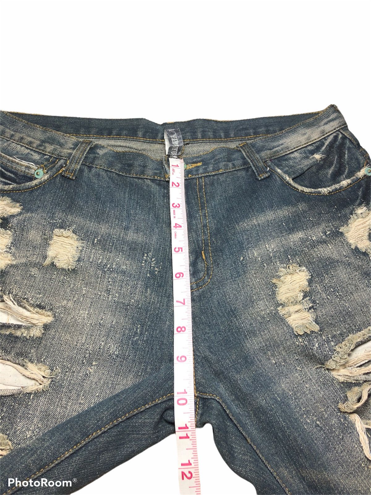Japanese Brand RIPPED DISTRESSED DENIM BY VIBGYOR Size US 34 / EU 50 - 8 Thumbnail