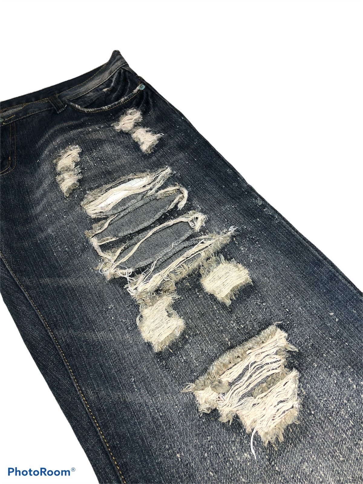 Japanese Brand RIPPED DISTRESSED DENIM BY VIBGYOR Size US 34 / EU 50 - 5 Thumbnail