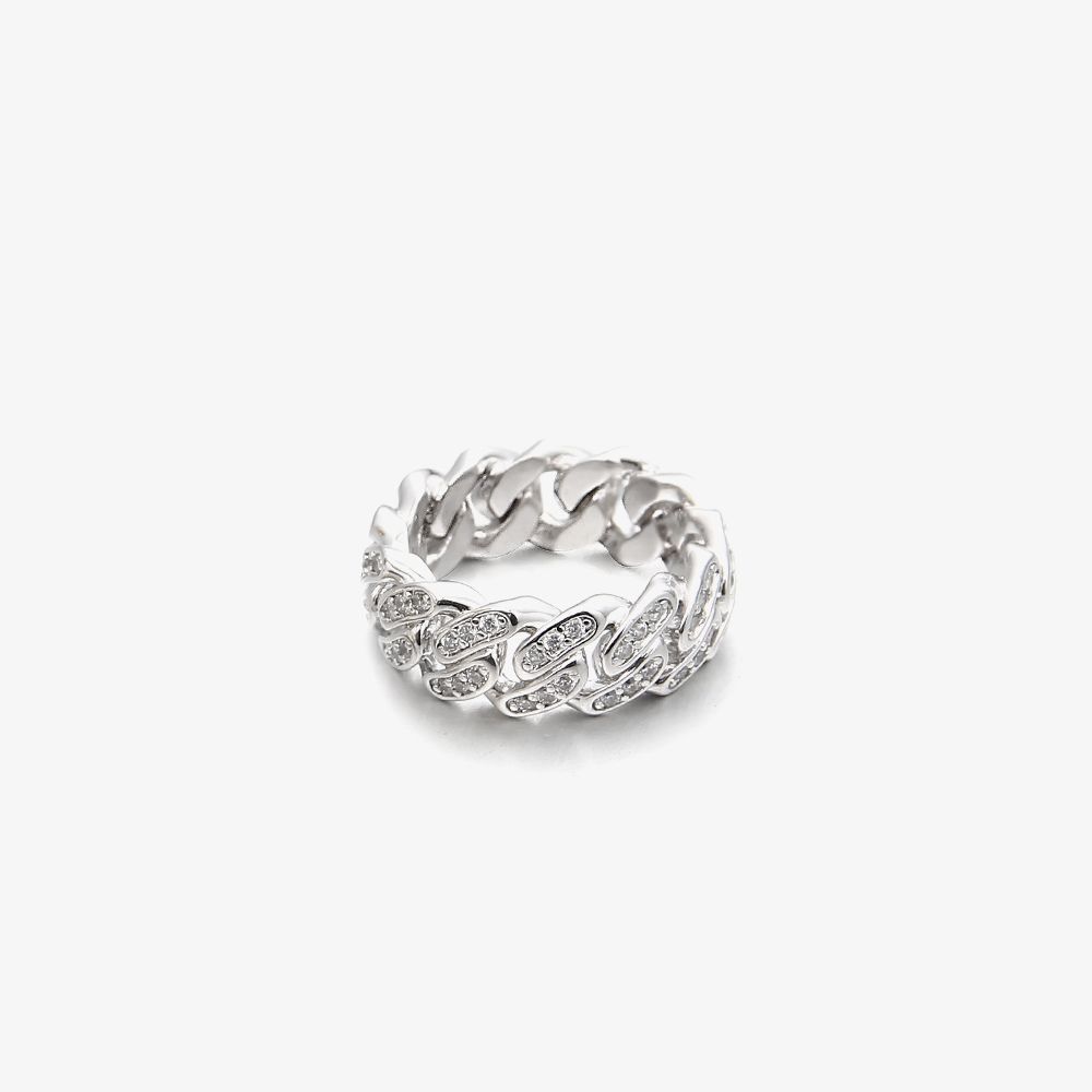 Jewelry × Vintage Fashion Shiny Hip Hop Chain Ring Size ONE SIZE - 1 Thumbnail