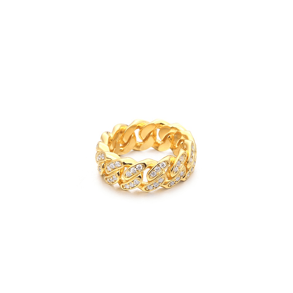 Jewelry × Vintage Fashion Shiny Hip Hop Chain Ring Size ONE SIZE - 1 Thumbnail