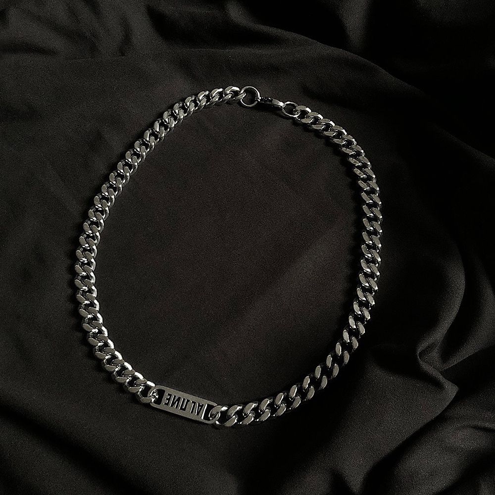 Jewelry × Vintage Fashion thick chain letter collarbone chain Size ONE SIZE - 4 Thumbnail