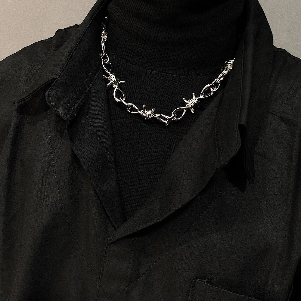 Jewelry × Vintage Punk Silver Fashion Couple Necklace Size ONE SIZE - 1 Thumbnail