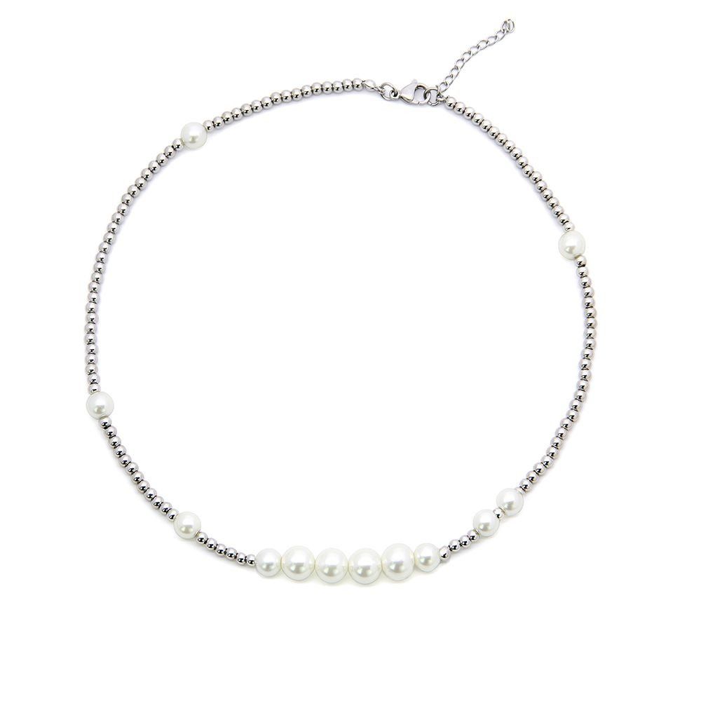 Jewelry × Vintage Pearl Stitching Fashion Clavicle Chain Size ONE SIZE - 3 Thumbnail