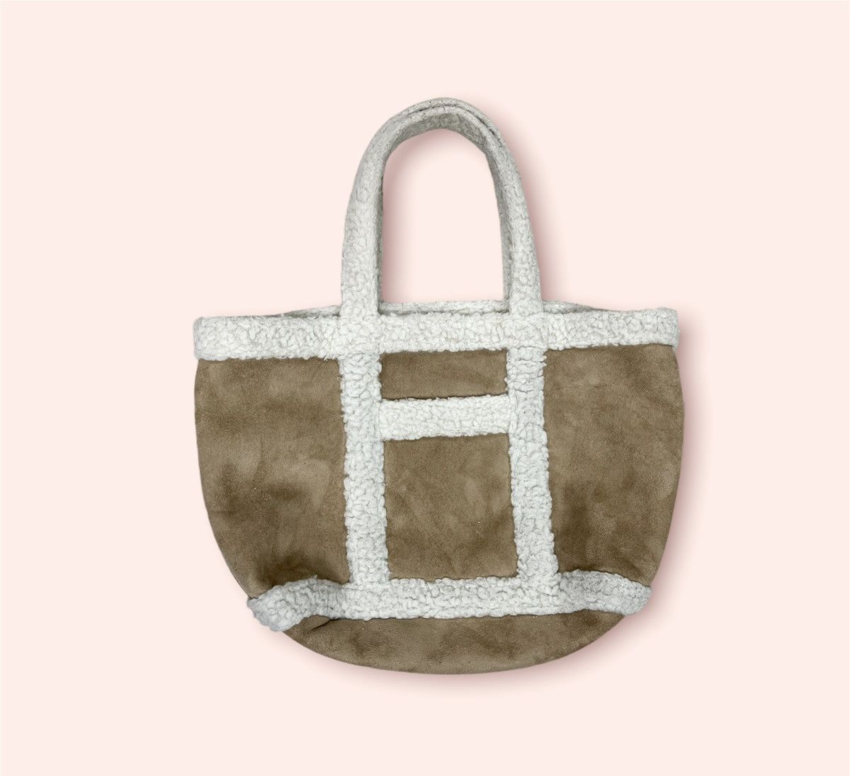 image of Beams Plus Ray Beams The Way Of Chic Sherpa Suede Tote in Beige, Men's