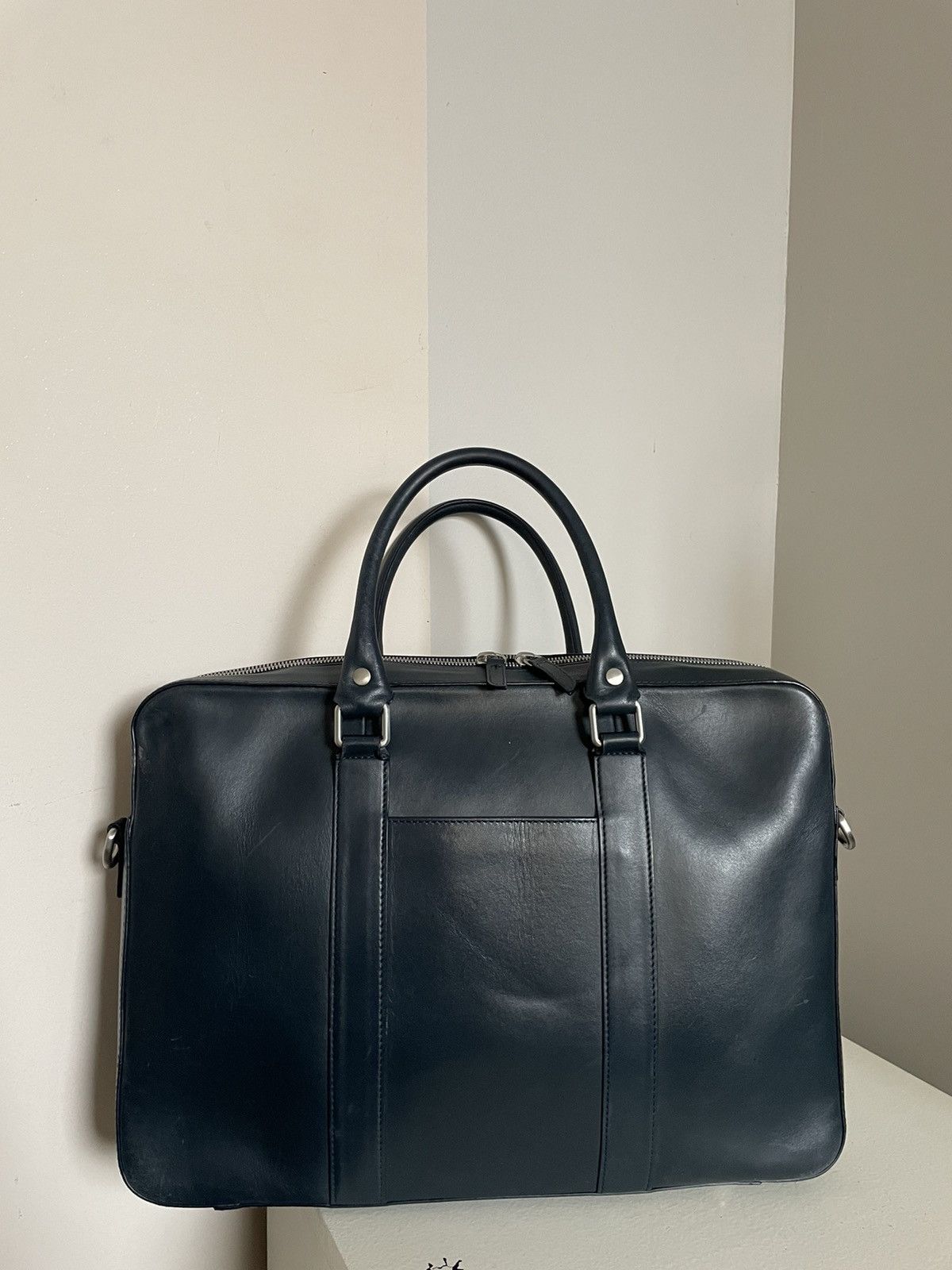 Linjer Linjer Soft Briefcase Navy Blue Grailed
