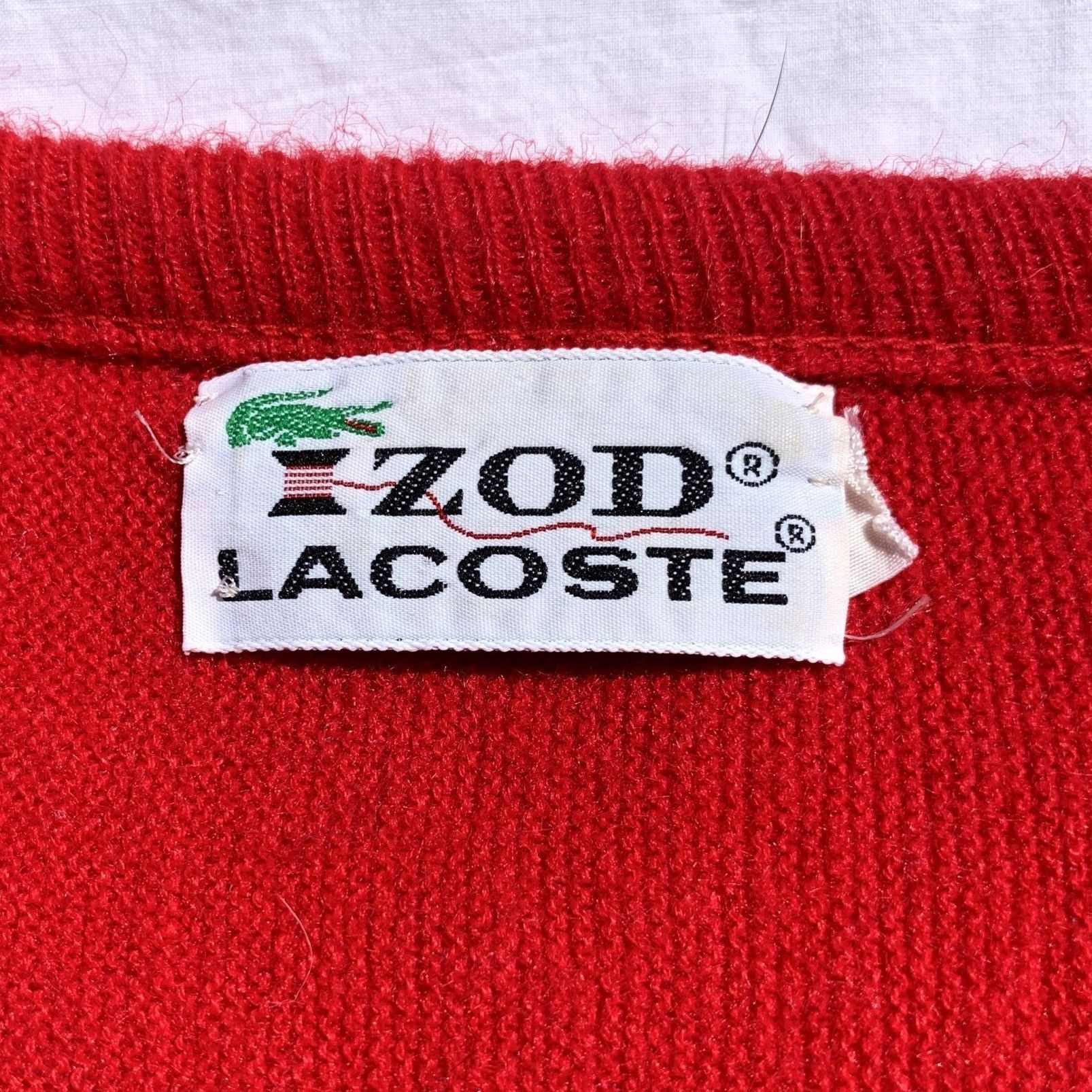 Vintage Lacoste Vintage 1970s Men's Red Pullover Sweater Large Size US L / EU 52-54 / 3 - 4 Thumbnail