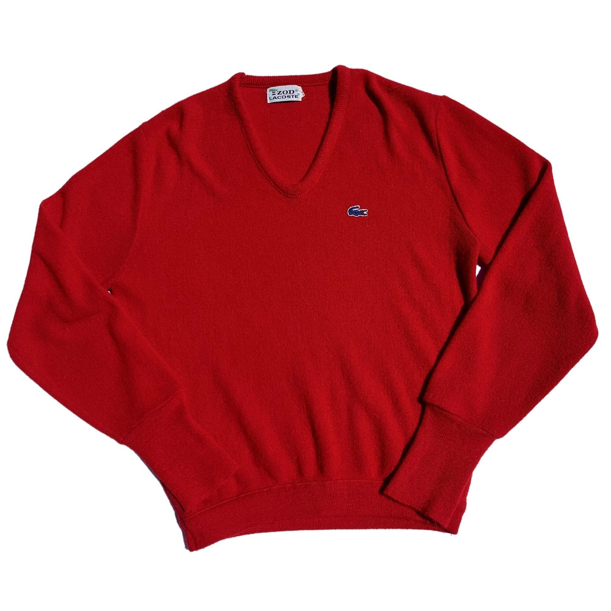 Vintage Lacoste Vintage 1970s Men's Red Pullover Sweater Large Size US L / EU 52-54 / 3 - 1 Preview