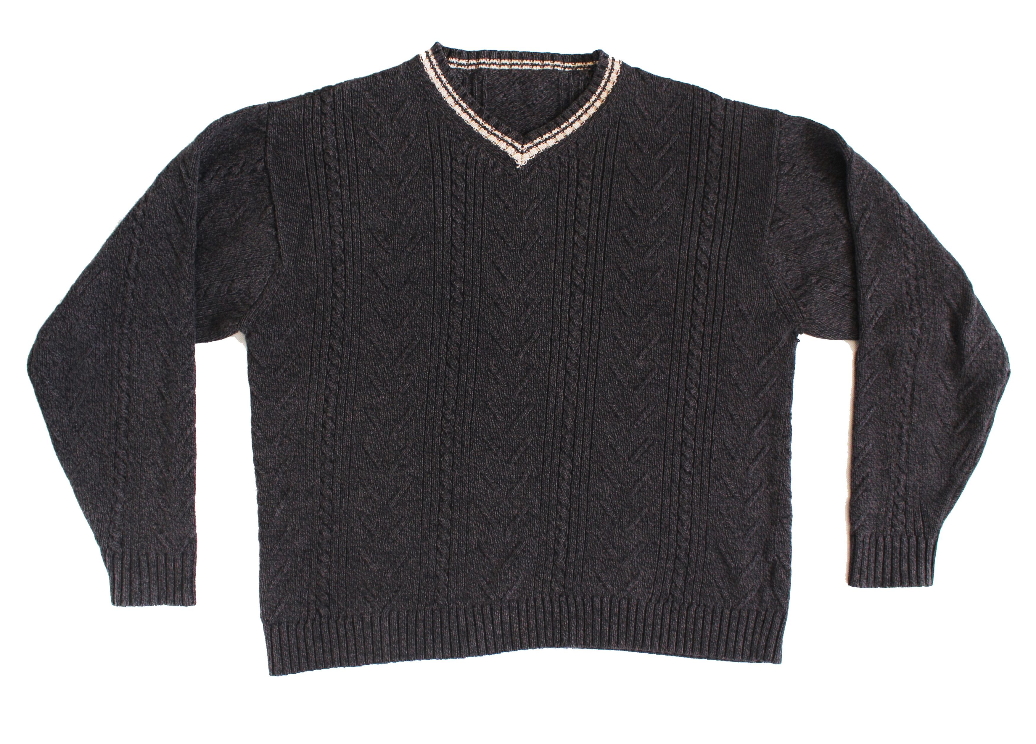 Japanese Brand × Vintage Cropped Vintage Gray Knit Sweater Size US L / EU 52-54 / 3 - 1 Thumbnail