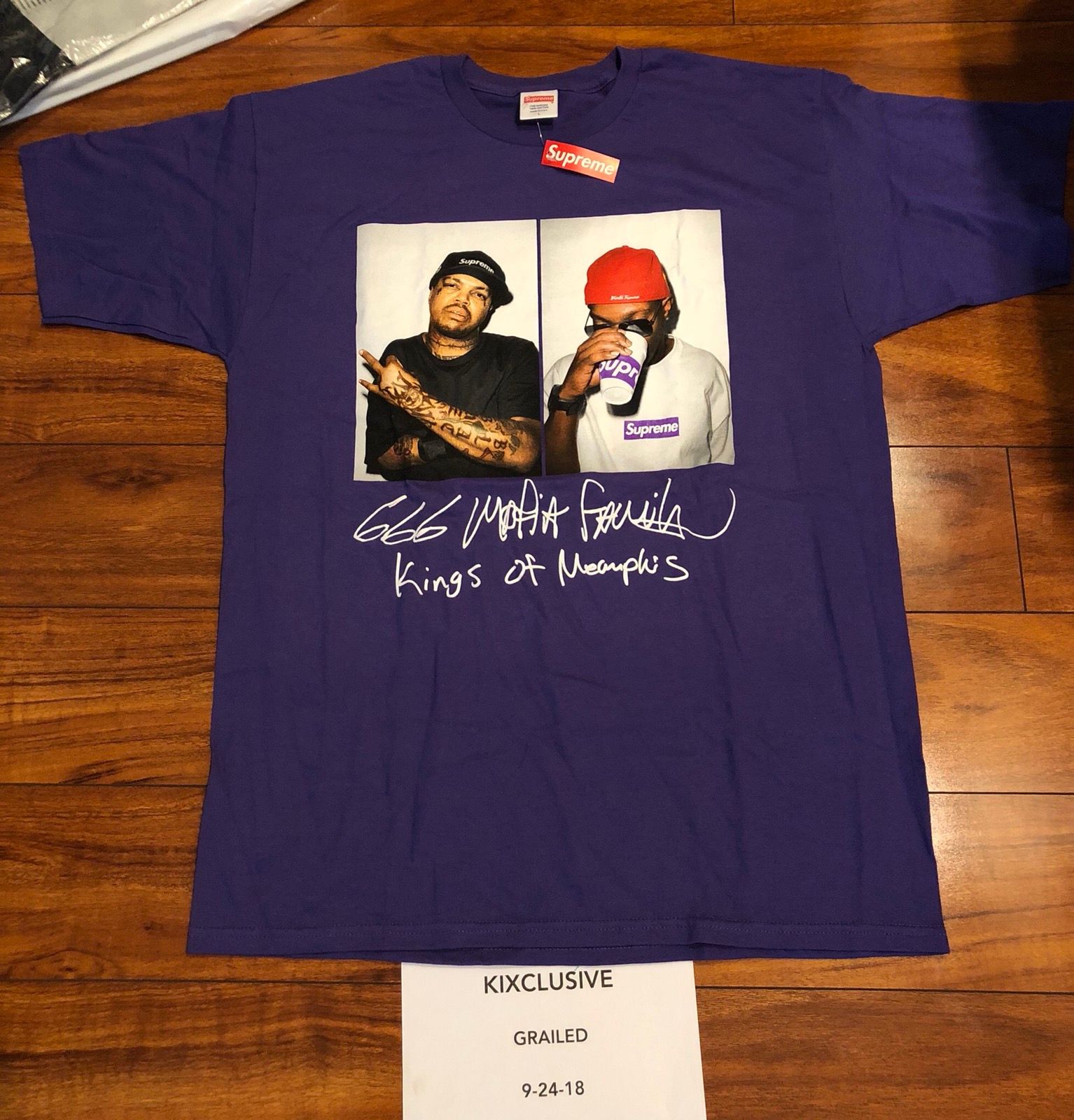 Supreme Three Six Mafia 3 6 Mafia Purple Tee Shirt FW12 New | Grailed
