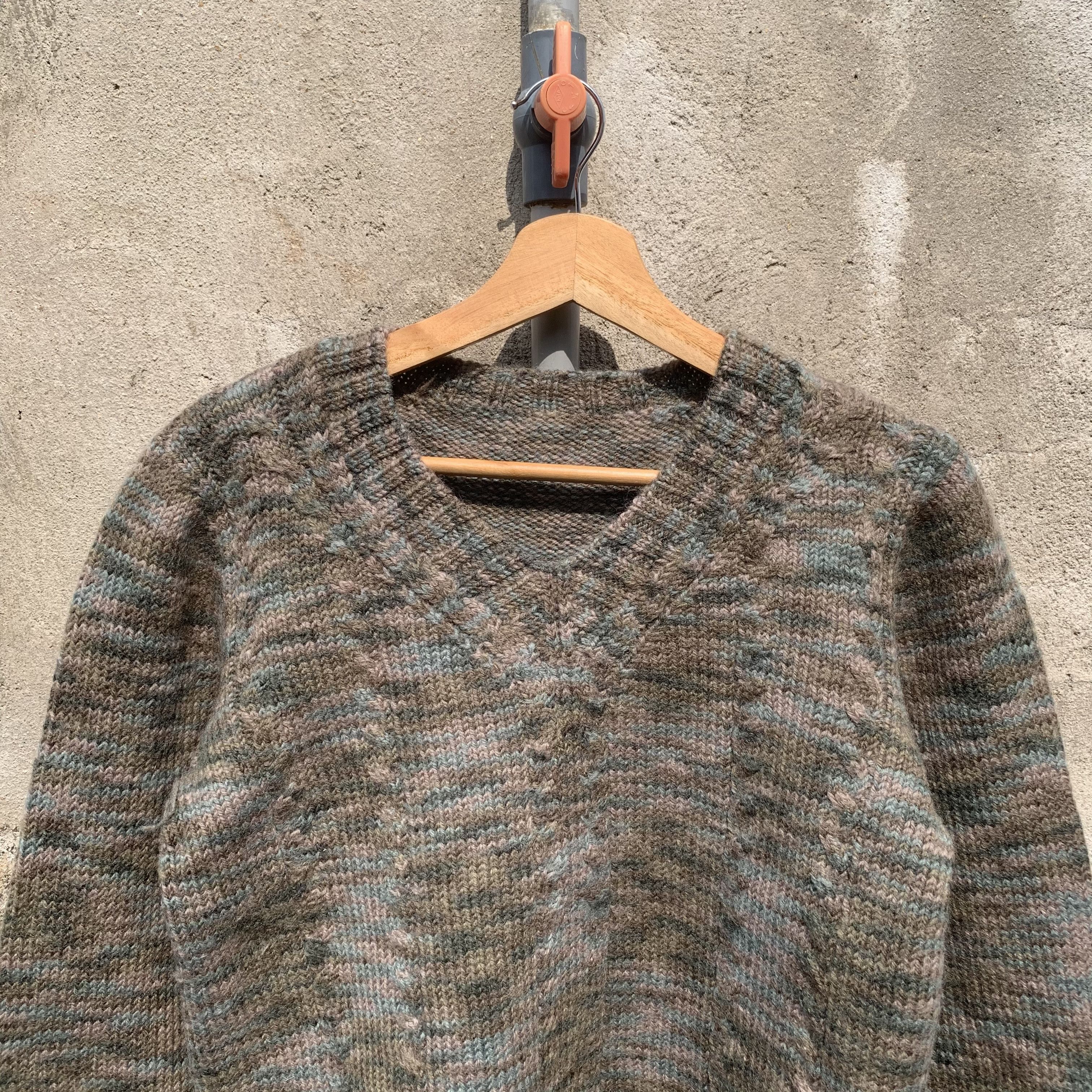 Aran Isles Knitwear Japanese Vintage Knit Jumper V Neck Pullover Kids Sweater Size US S / EU 44-46 / 1 - 2 Thumbnail