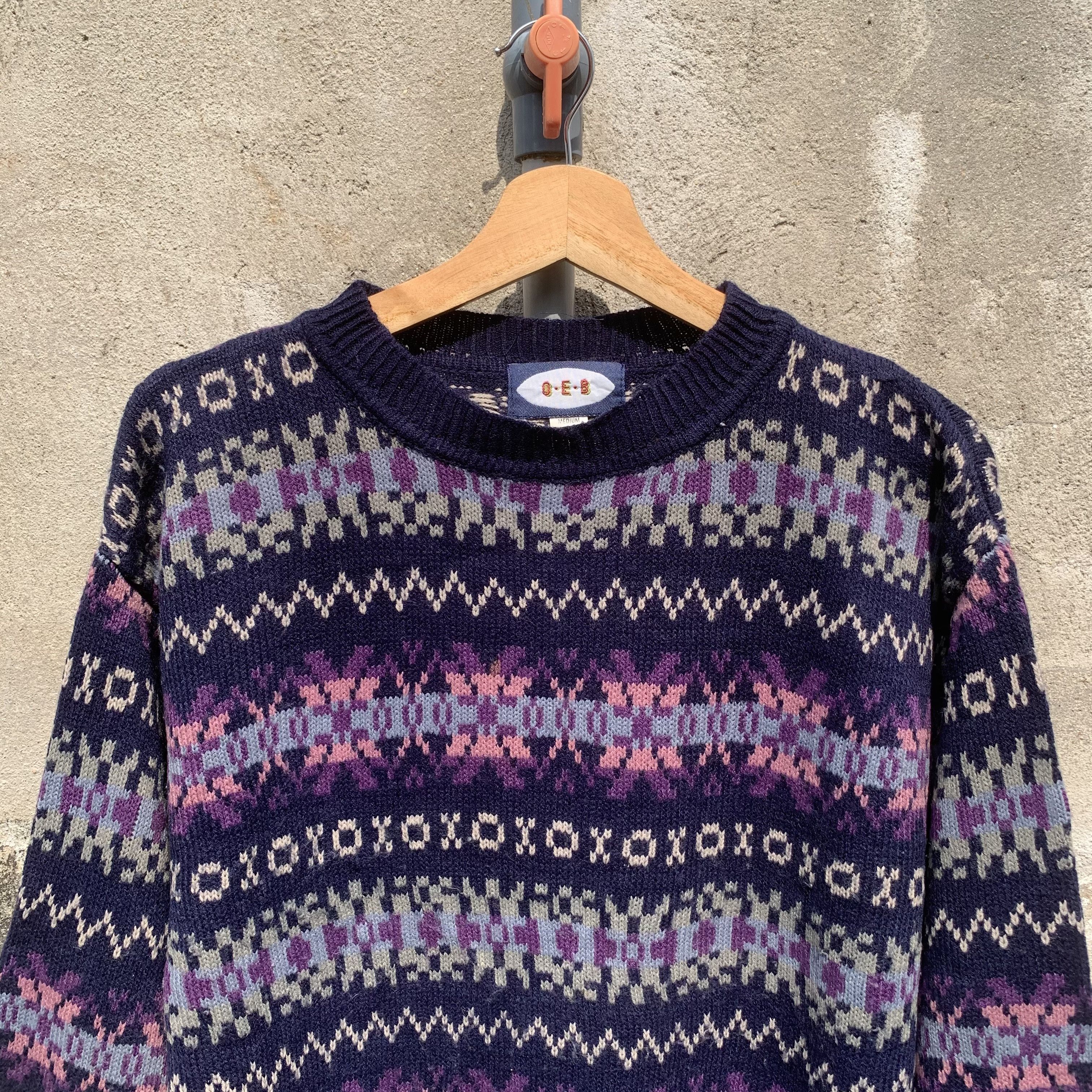 Aran Isles Knitwear O.E.B Knit Crewneck Jumper Arts Tribal Pullover Sweater Size US M / EU 48-50 / 2 - 2 Thumbnail