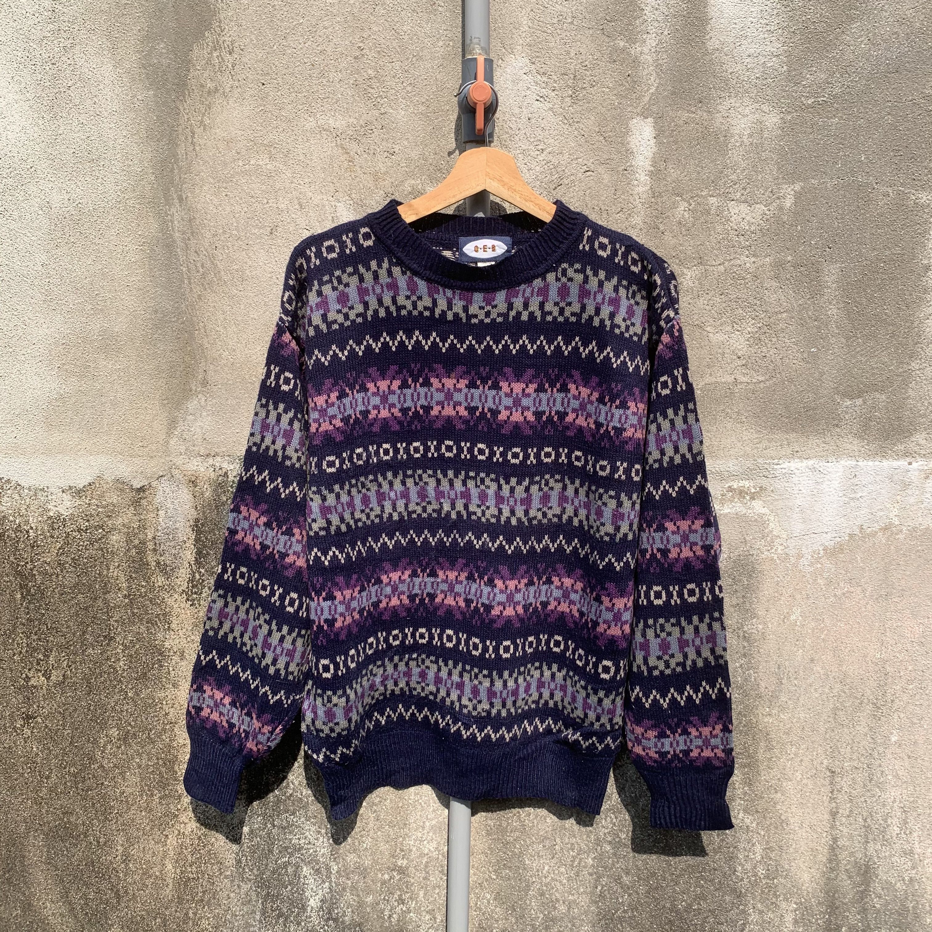 Aran Isles Knitwear O.E.B Knit Crewneck Jumper Arts Tribal Pullover Sweater Size US M / EU 48-50 / 2 - 1 Thumbnail