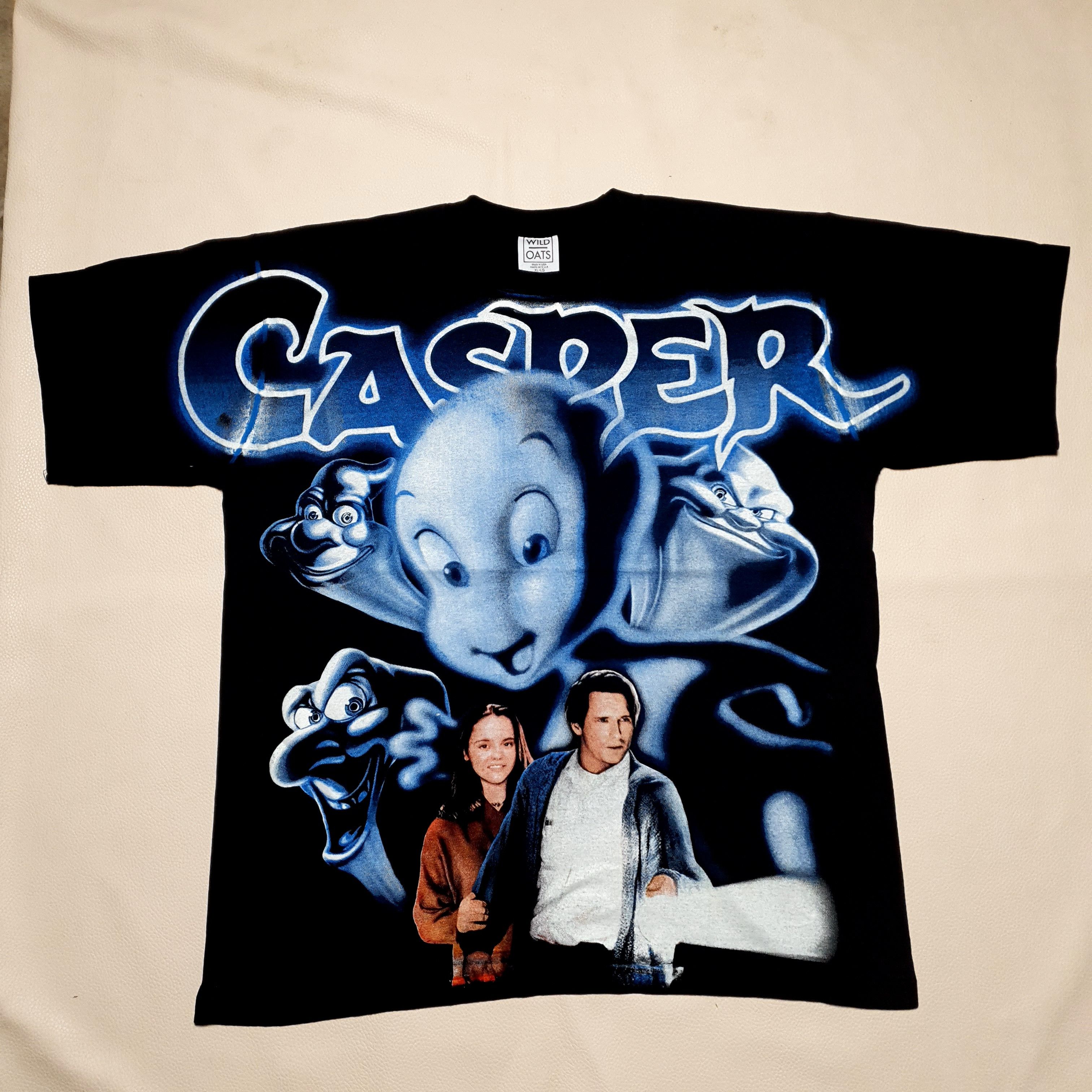 Vintage Casper T-Shirt / Size: L / Cartoon Movie Reprint 90s Ghost Disney