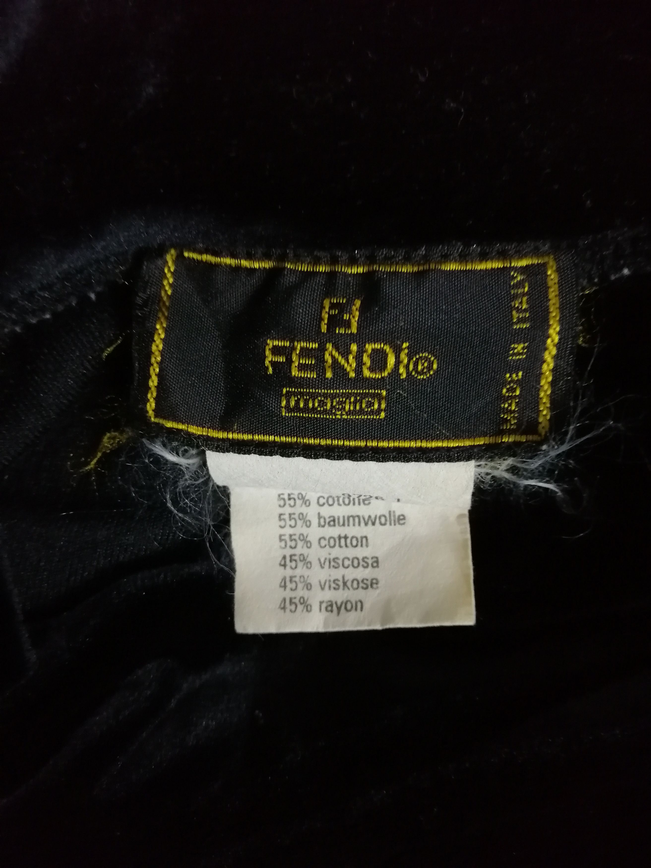 Fendi VINTAGE FENDI TURTLENECK FF LOGO VELVET FABRIC Size US S / EU 44-46 / 1 - 7 Thumbnail