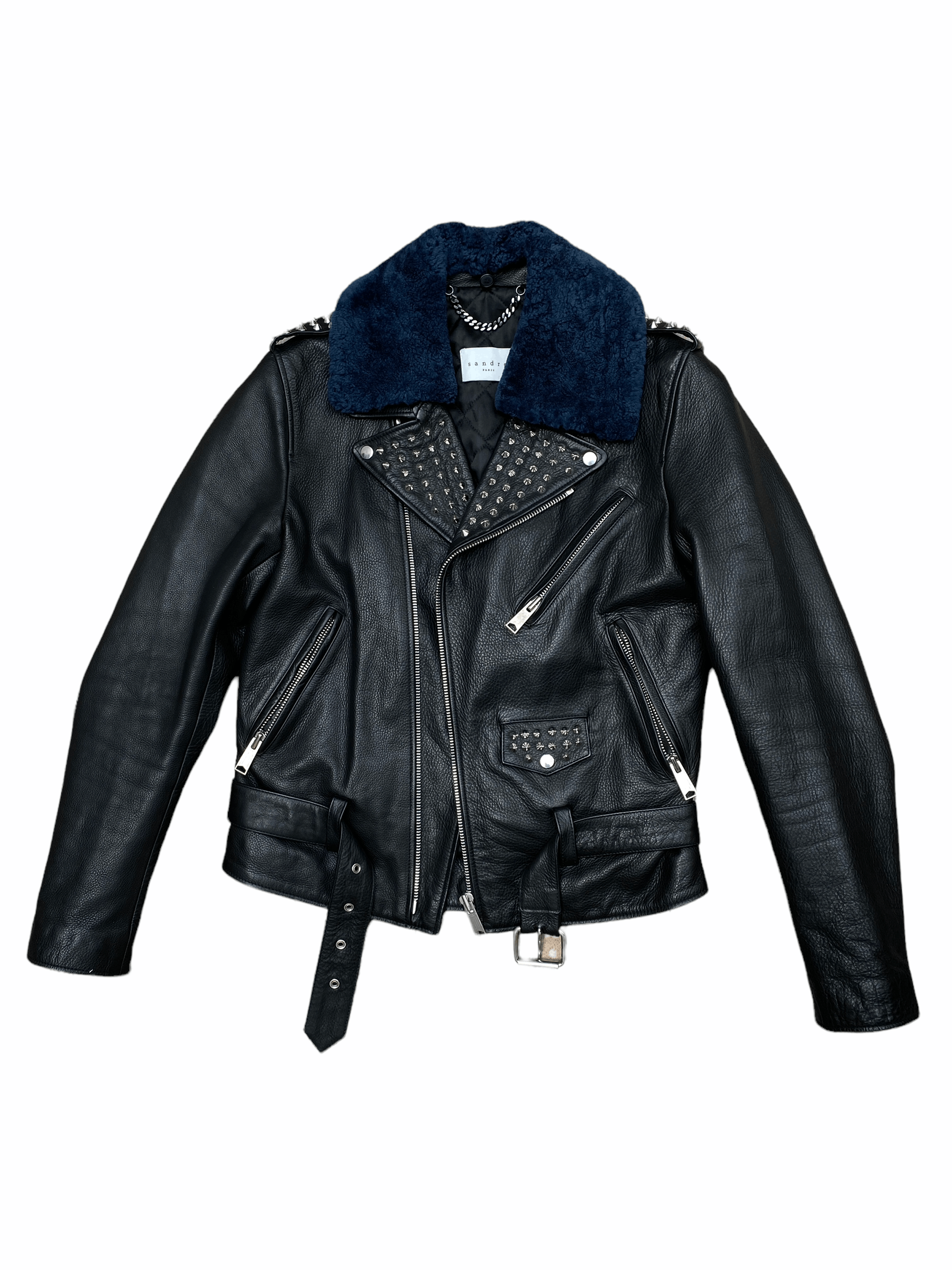 Sandro Leather Jacket Sandro Black Size US S / EU 44-46 / 1 - 1 Thumbnail