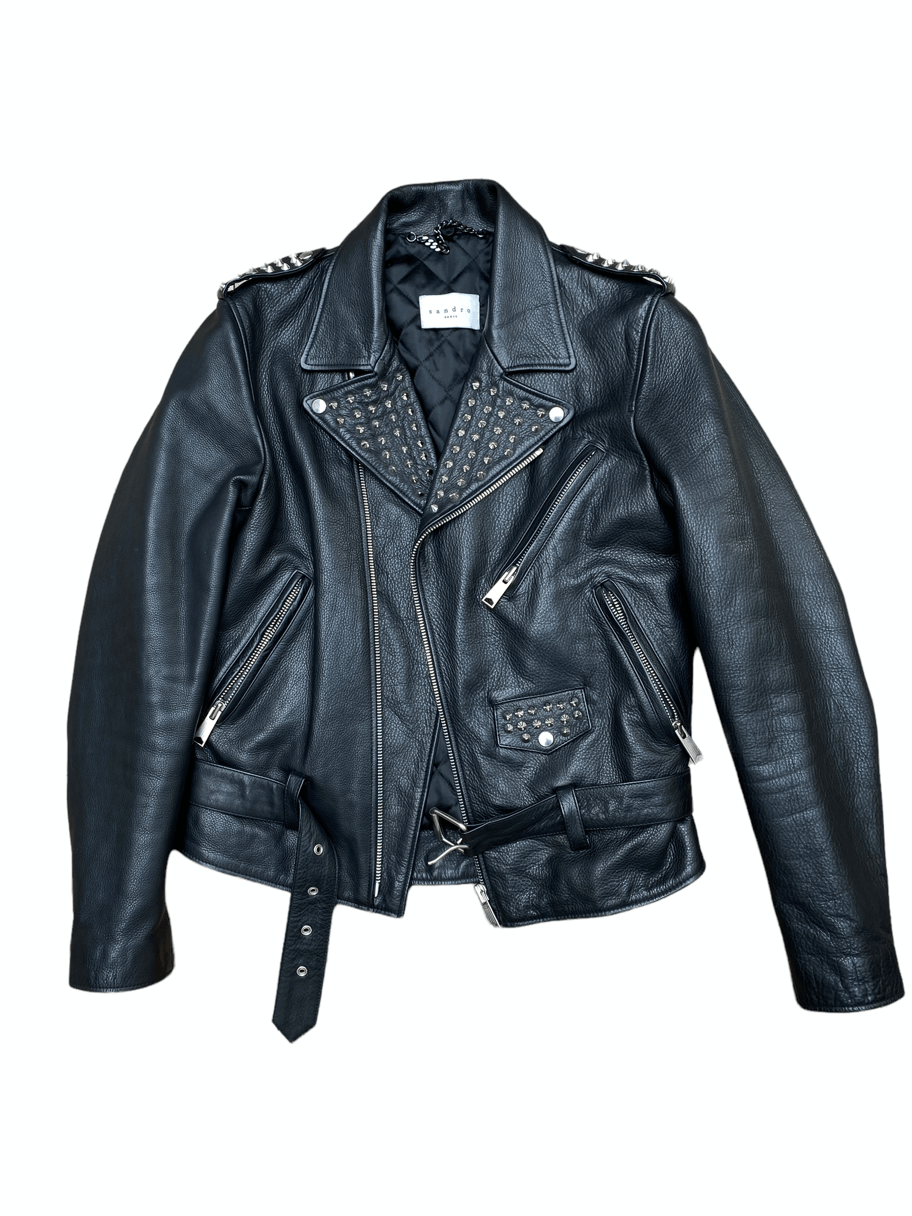 Sandro Leather Jacket Sandro Black Size US S / EU 44-46 / 1 - 4 Thumbnail