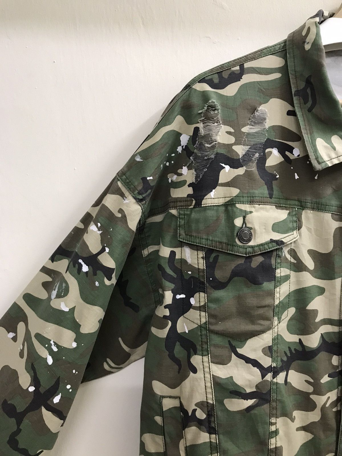 Vintage 🔥RARE🔥 Vintage Army Distressed Shirt Button Up Size US L / EU 52-54 / 3 - 9 Thumbnail