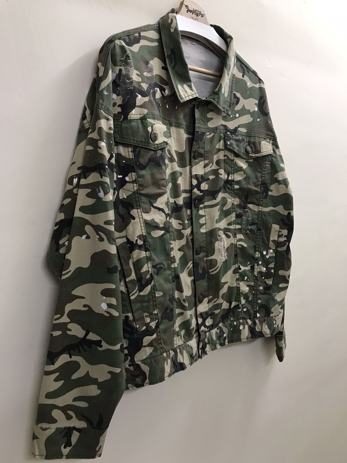 Vintage 🔥RARE🔥 Vintage Army Distressed Shirt Button Up Size US L / EU 52-54 / 3 - 5 Thumbnail