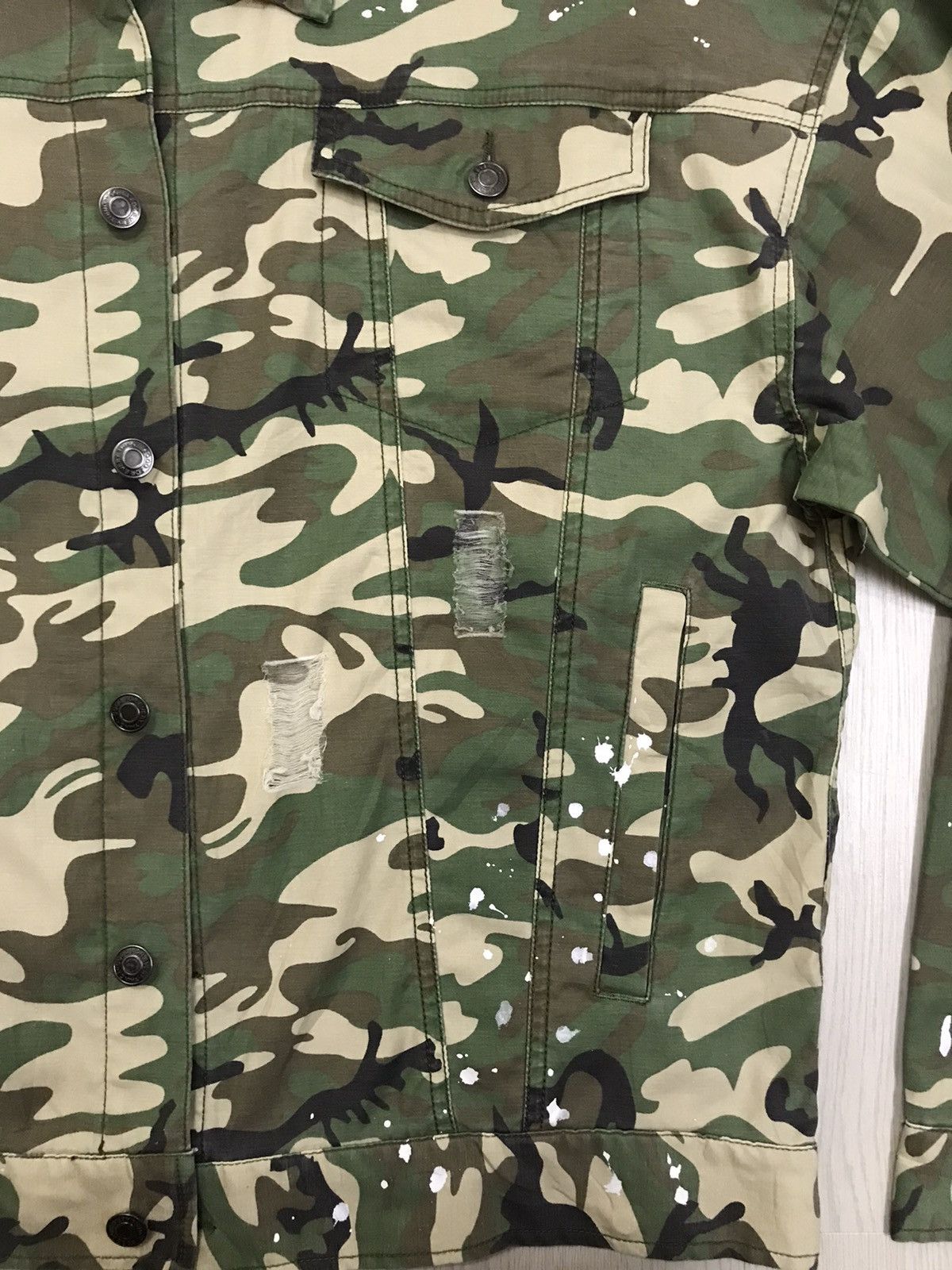 Vintage 🔥RARE🔥 Vintage Army Distressed Shirt Button Up Size US L / EU 52-54 / 3 - 12 Thumbnail