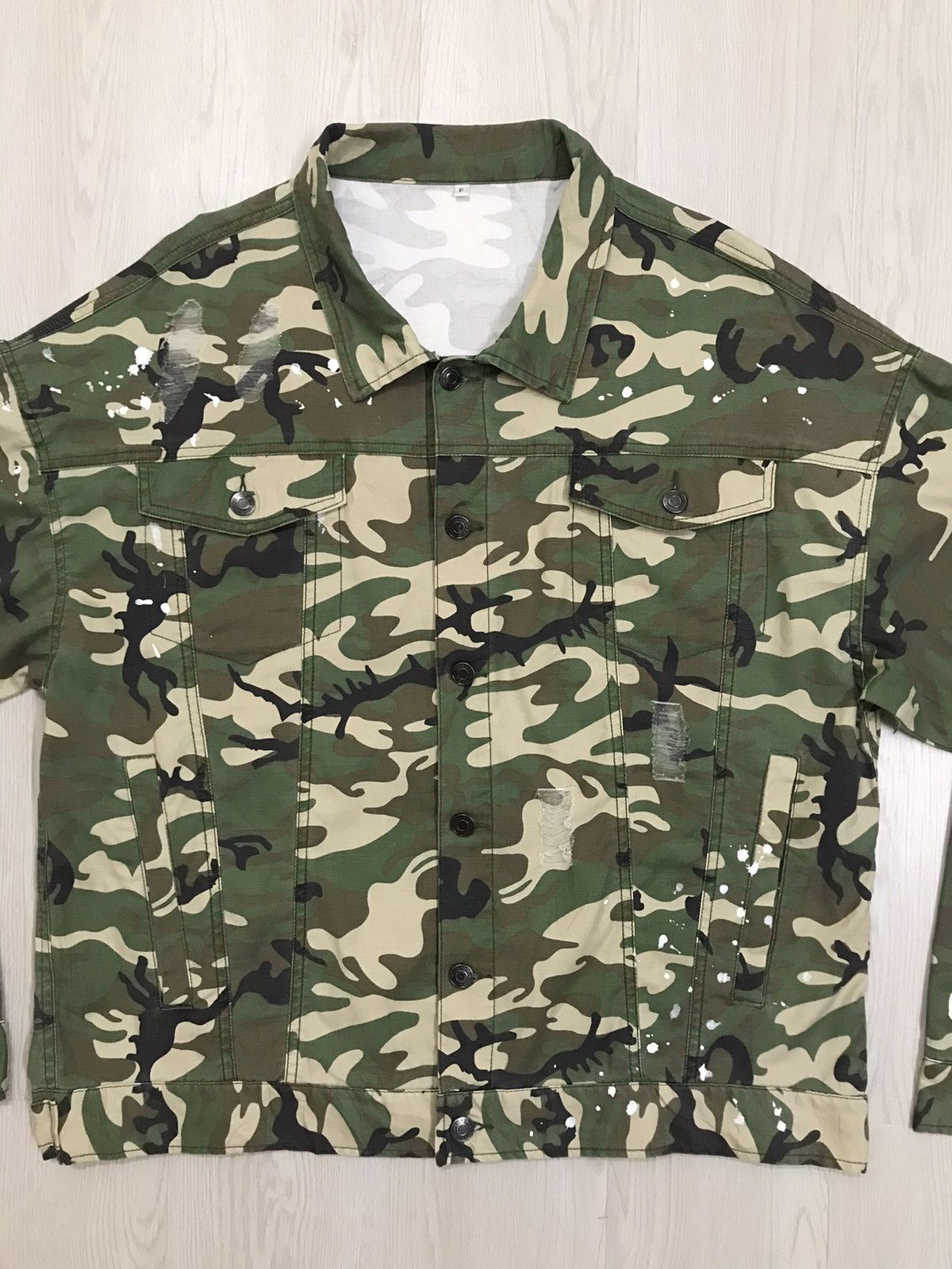 Vintage 🔥RARE🔥 Vintage Army Distressed Shirt Button Up Size US L / EU 52-54 / 3 - 8 Thumbnail