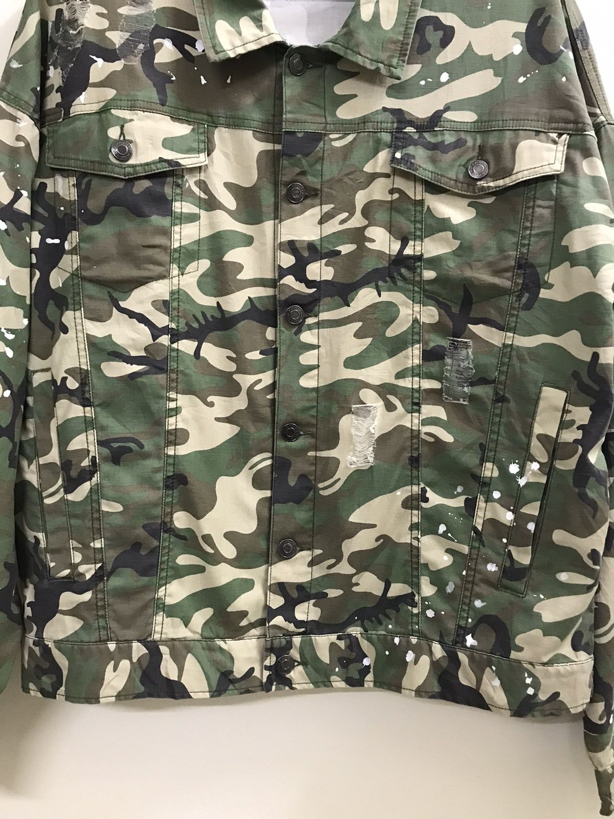 Vintage 🔥RARE🔥 Vintage Army Distressed Shirt Button Up Size US L / EU 52-54 / 3 - 4 Thumbnail