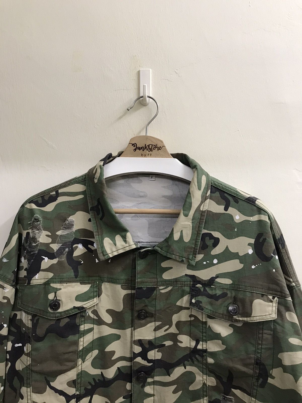 Vintage 🔥RARE🔥 Vintage Army Distressed Shirt Button Up Size US L / EU 52-54 / 3 - 3 Thumbnail