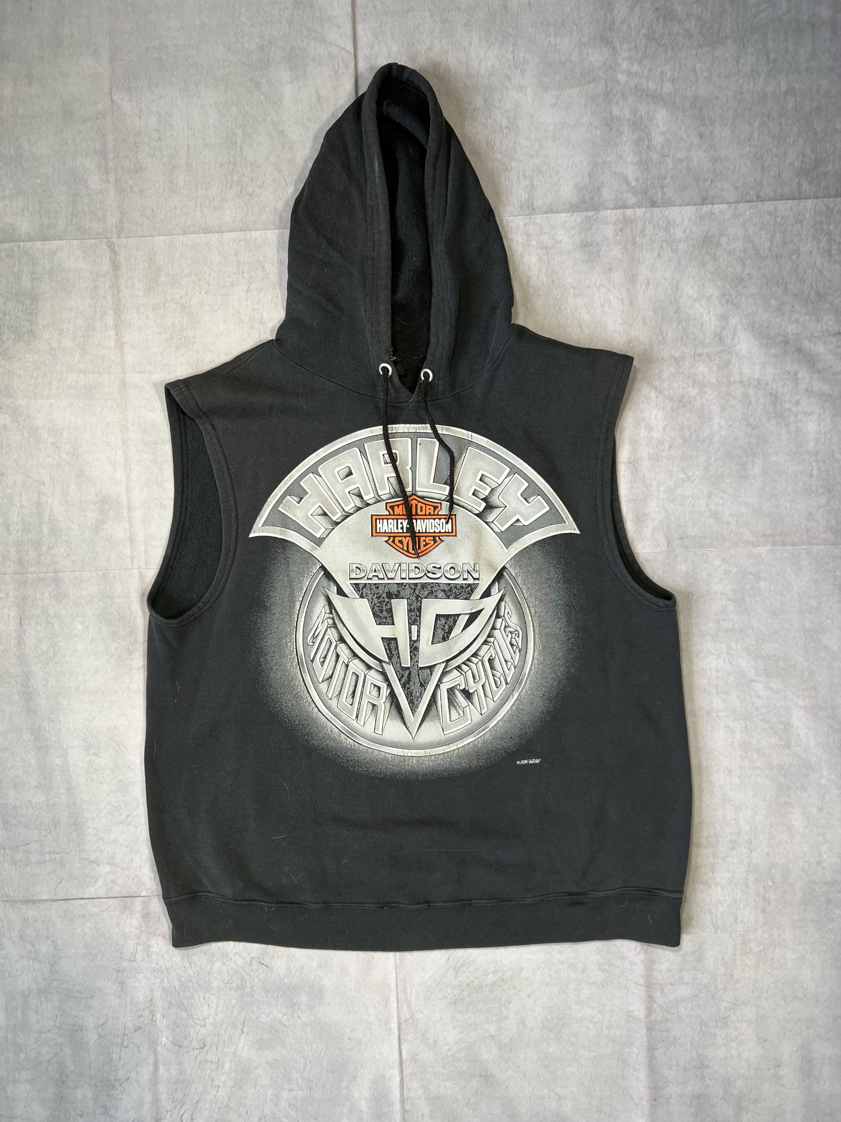 Harley Davidson Vintage Harley Davidson Cutoff Hoodie Size US L / EU 52-54 / 3 - 1 Thumbnail