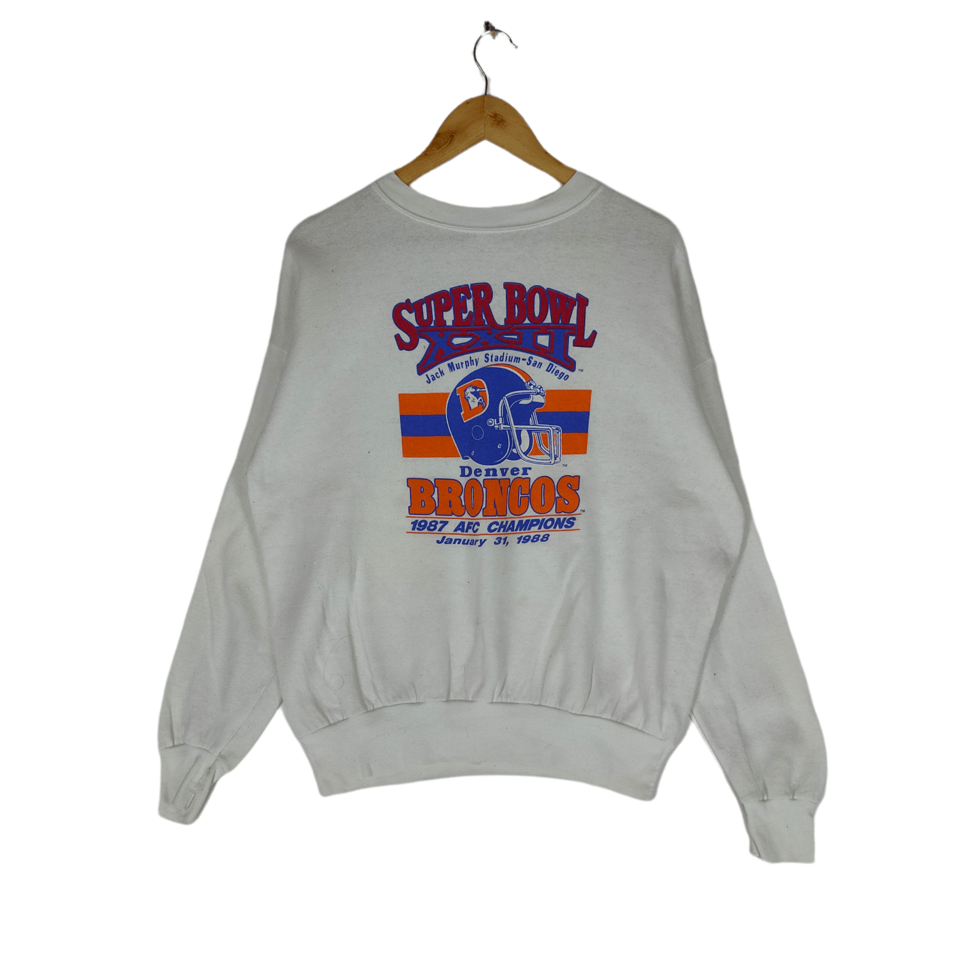 NFL × Vintage Vintage 80s SUPERBOWL DENVER BRONCOS Big Logo Sweatshirt Size US L / EU 52-54 / 3 - 1 Thumbnail