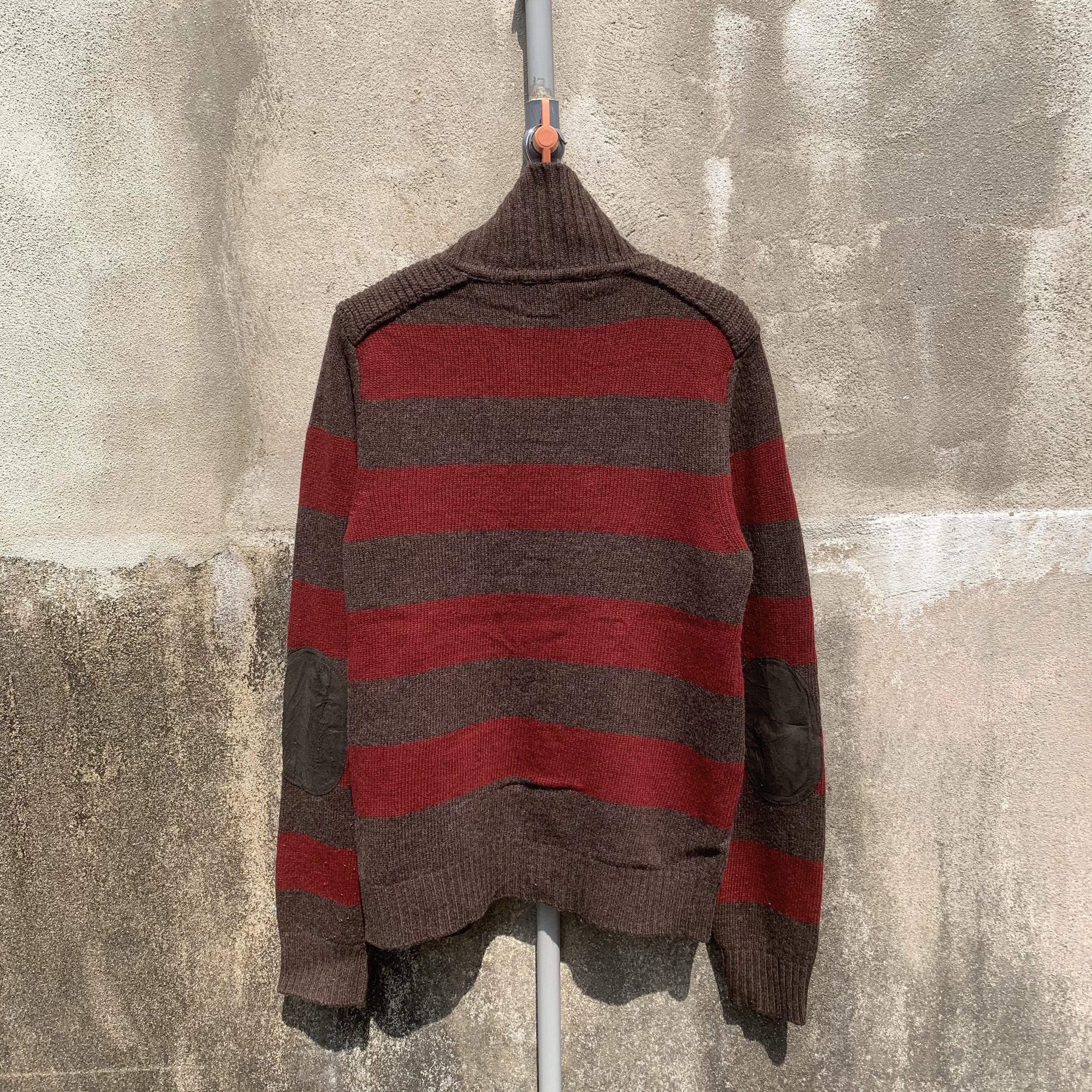 Energie JAPANESE VINTAGE Knit Striped Turtleneck Cardigan Sweater Size US S / EU 44-46 / 1 - 11 Thumbnail