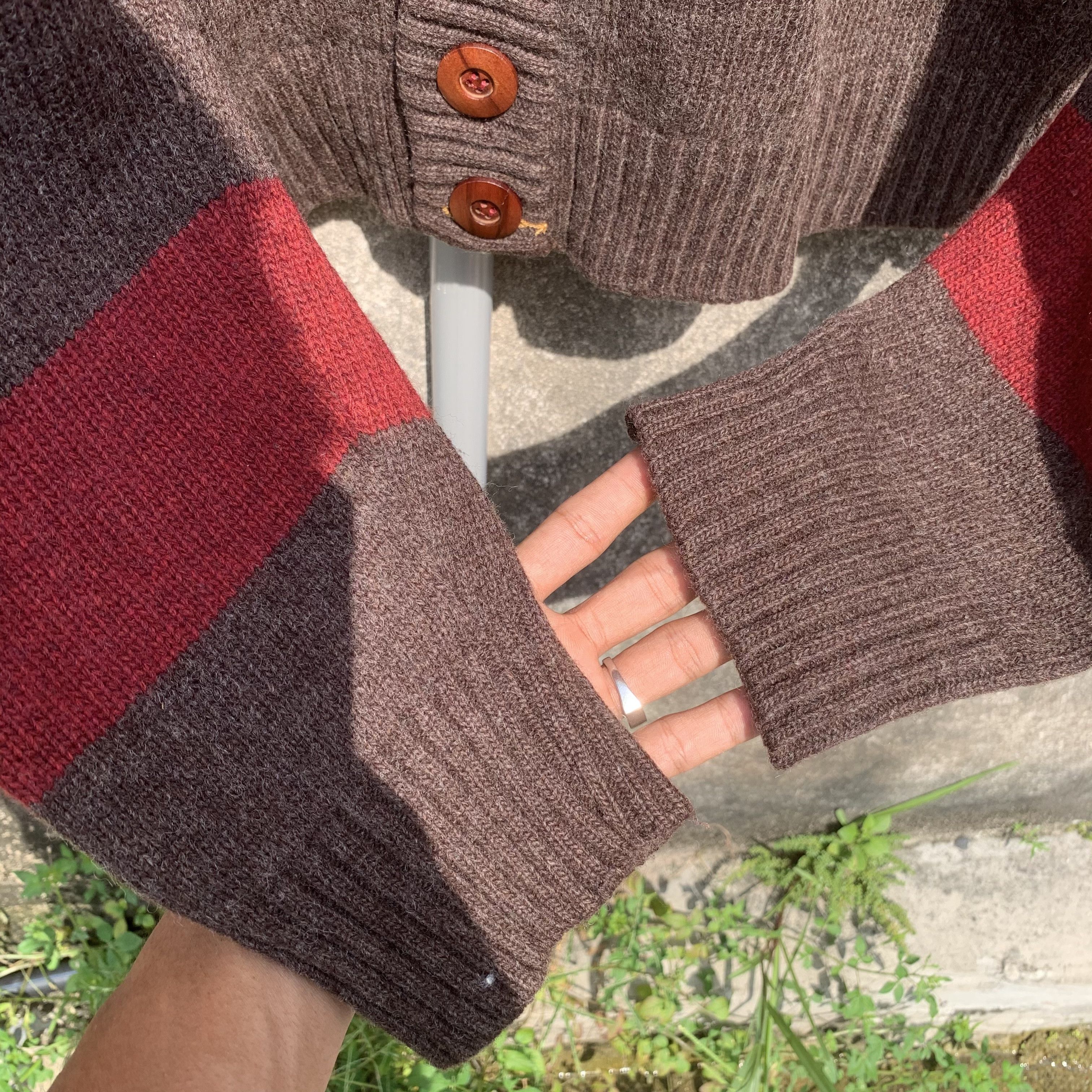 Energie JAPANESE VINTAGE Knit Striped Turtleneck Cardigan Sweater Size US S / EU 44-46 / 1 - 6 Thumbnail