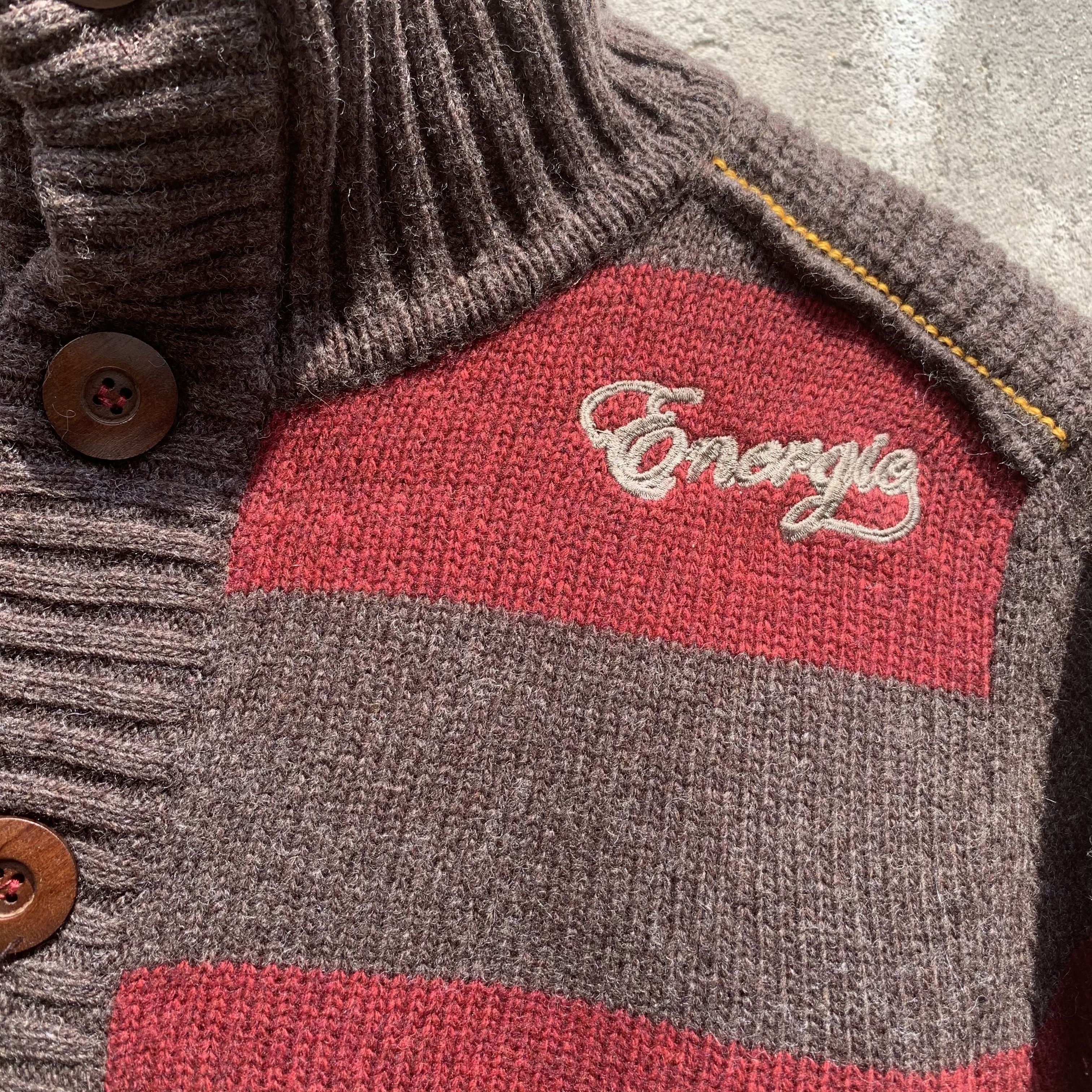 Energie JAPANESE VINTAGE Knit Striped Turtleneck Cardigan Sweater Size US S / EU 44-46 / 1 - 5 Thumbnail