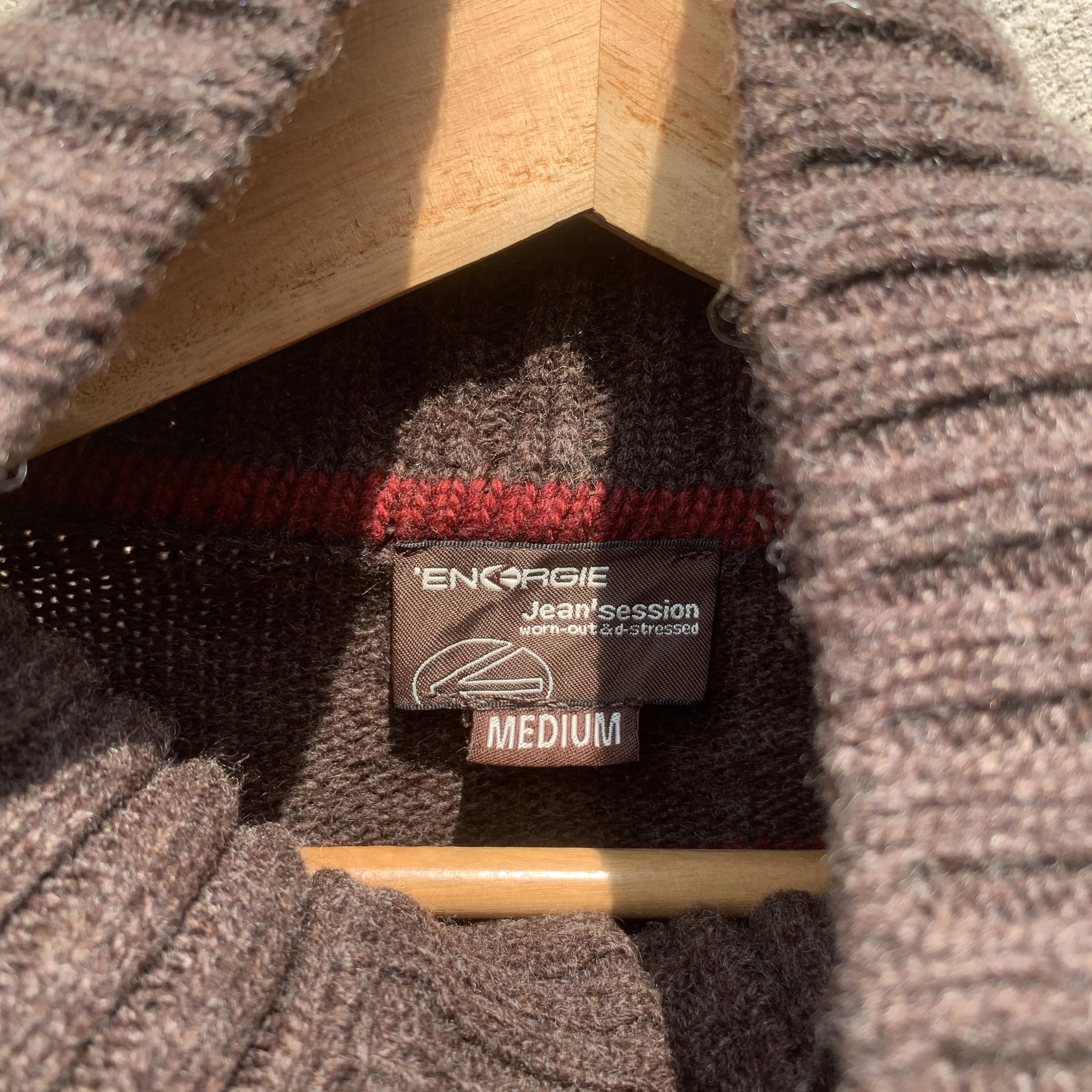 Energie JAPANESE VINTAGE Knit Striped Turtleneck Cardigan Sweater Size US S / EU 44-46 / 1 - 9 Thumbnail