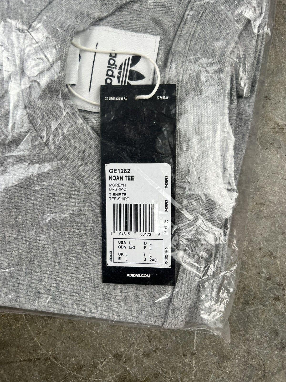 Adidas × Noah Noah x Adidas SS19 Grey Sea Shell Core Logo Tee Grey Large Size US L / EU 52-54 / 3 - 3 Thumbnail