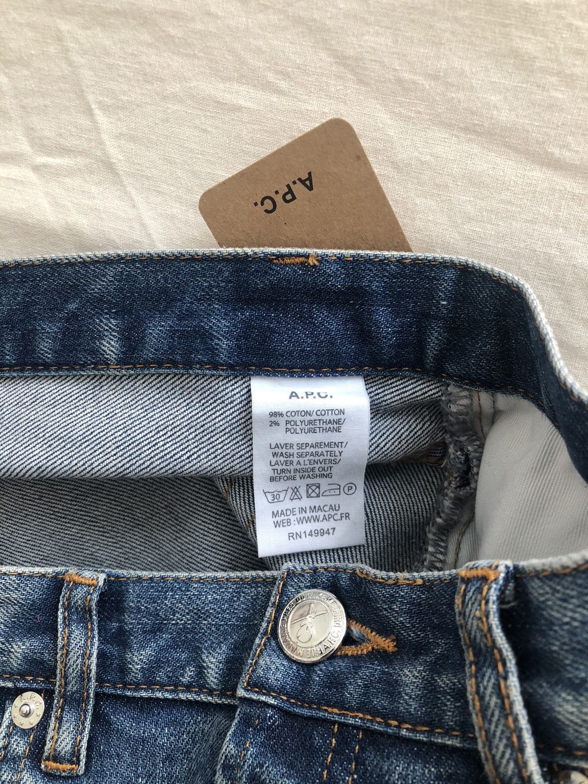 A.P.C. APC Petit Standard Blue Wash Denim Jeans Size US 30 / EU 46 - 3 Thumbnail