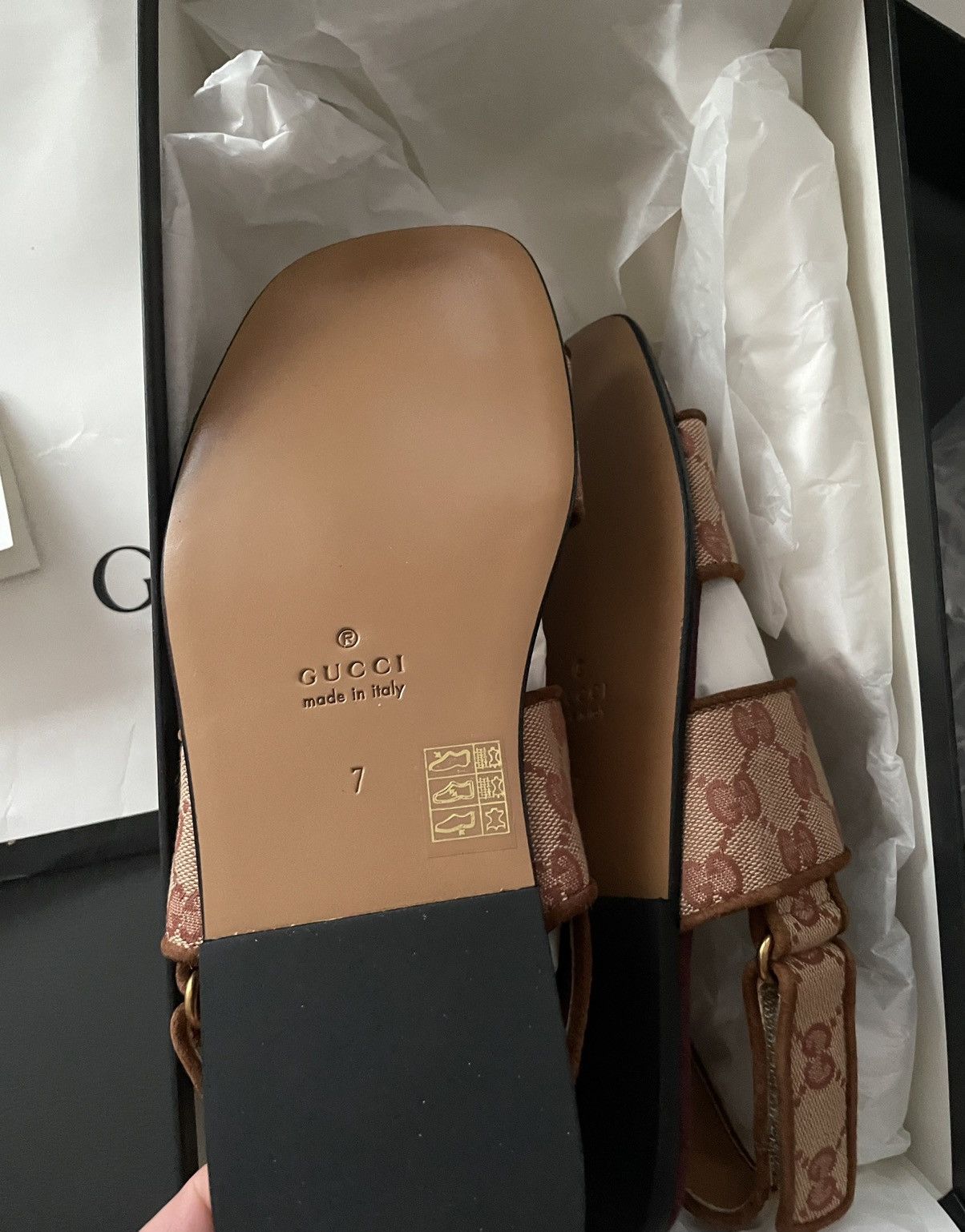 Gucci Brand New Rare GG Logo Leather Sandal Shoes Limited Edition Size US 7.5 / EU 40-41 - 10 Thumbnail